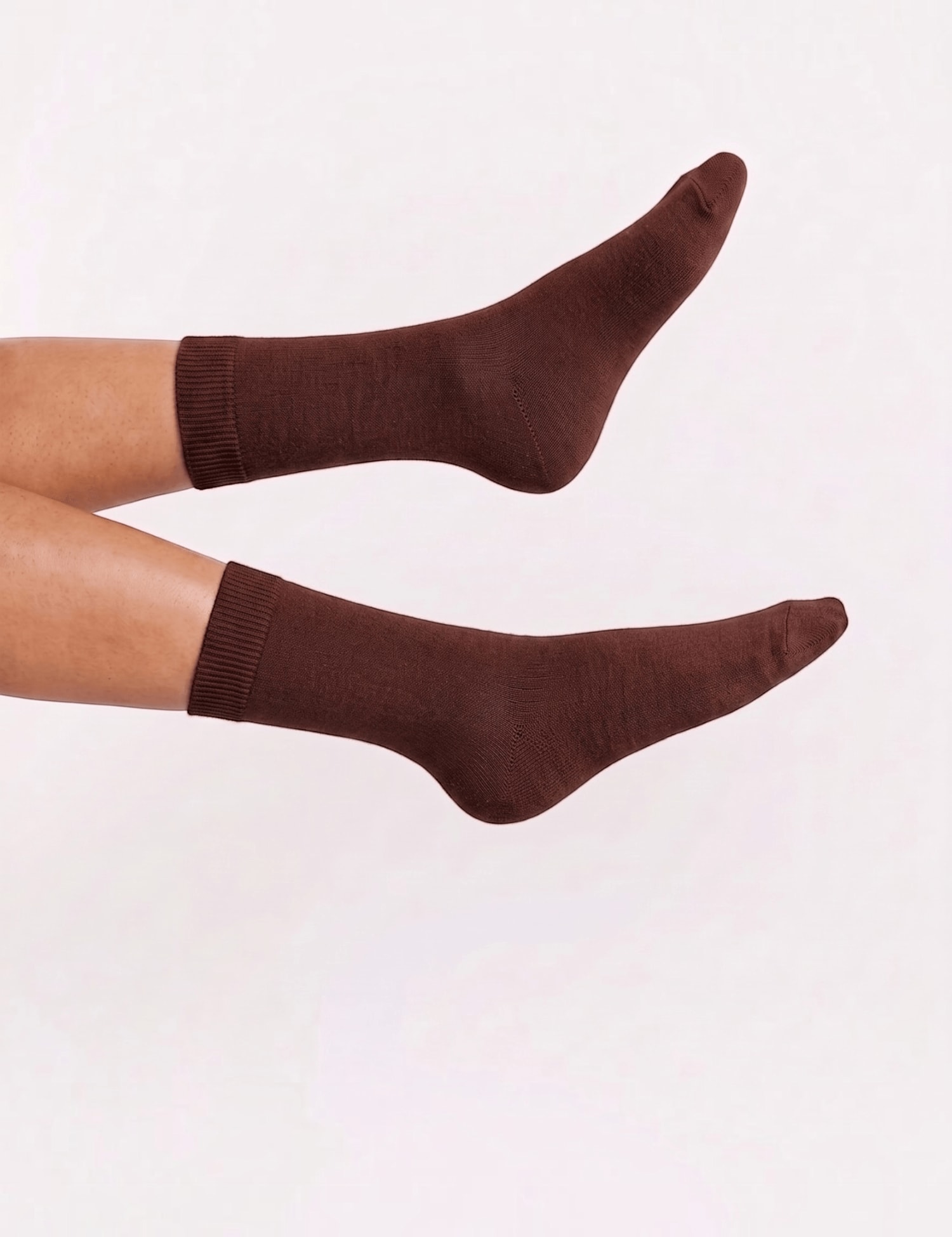 Chinti & Parker Knitted Plain Ankle Socks with Wool Dark Brown
