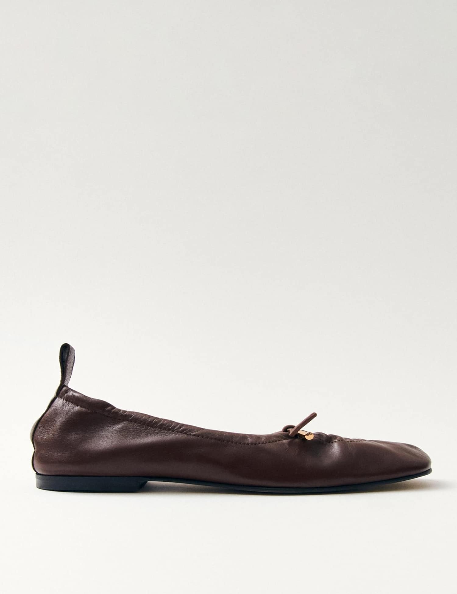 Alohas Rosalind Leather Tie Detail Ballet Pumps Black