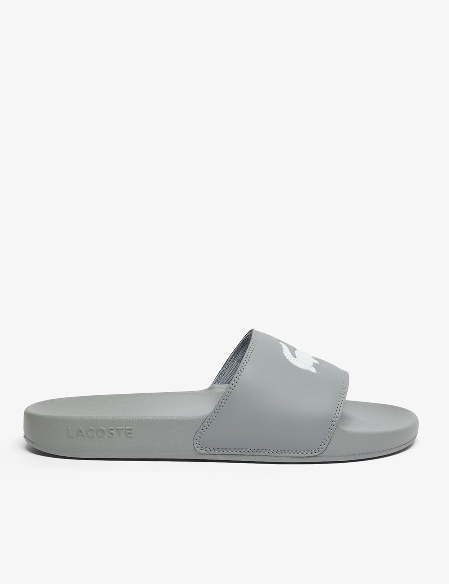 Lacoste Logo Sliders Grey Mix
