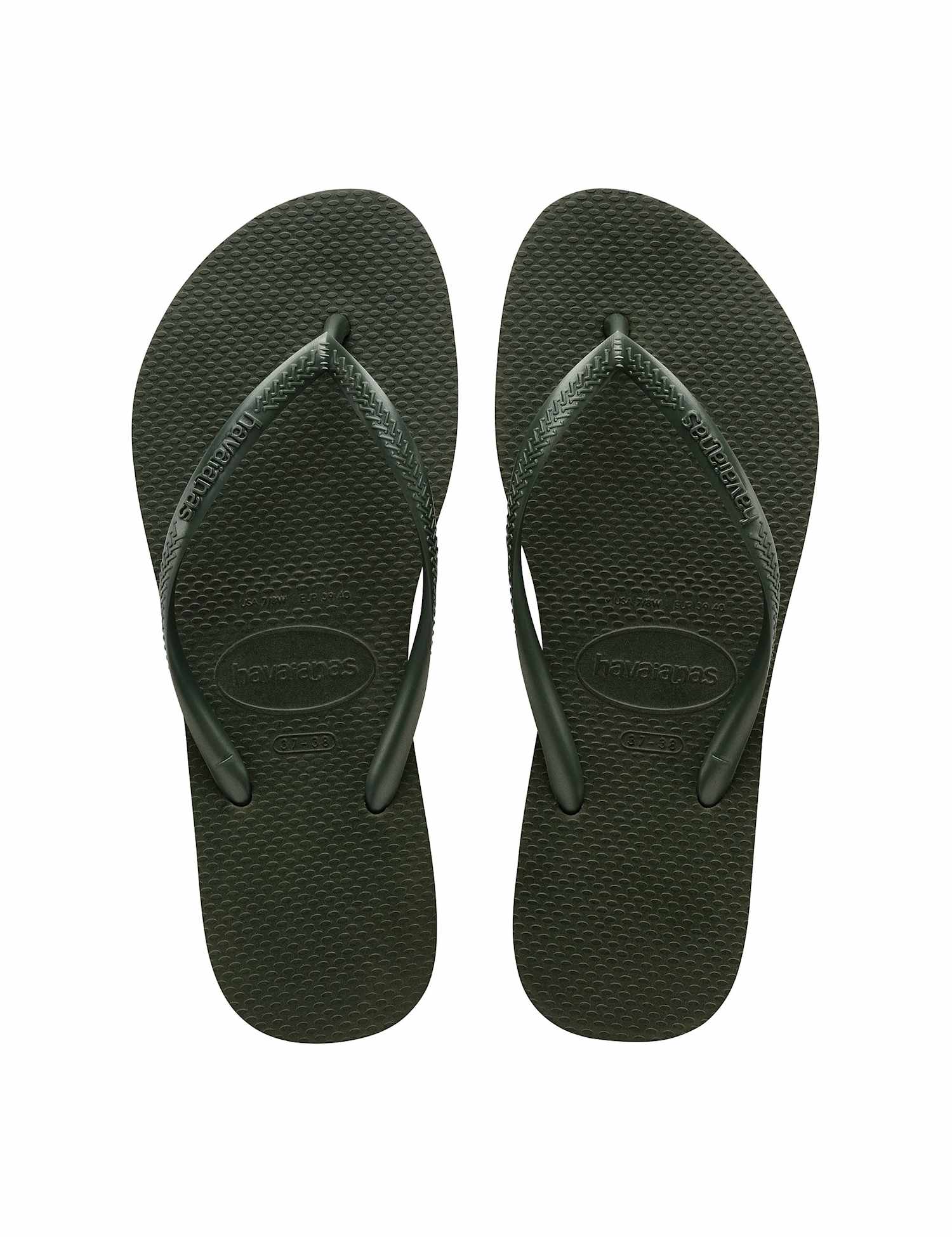 HAVAIANAS Slim Metallic Flip Flops Olive