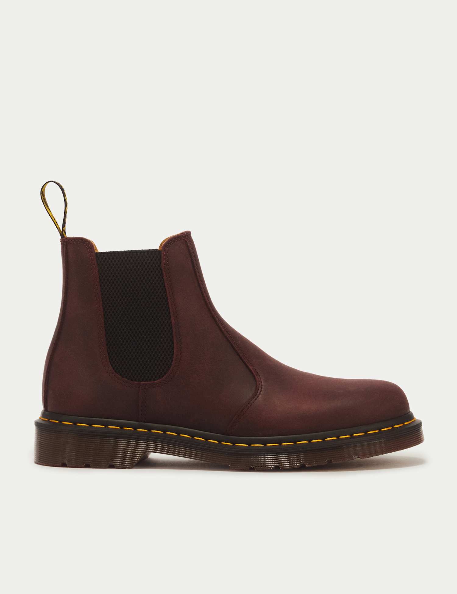Dr Martens 2976 Crazy Horse Leather Chelsea Boots Dark Burgundy
