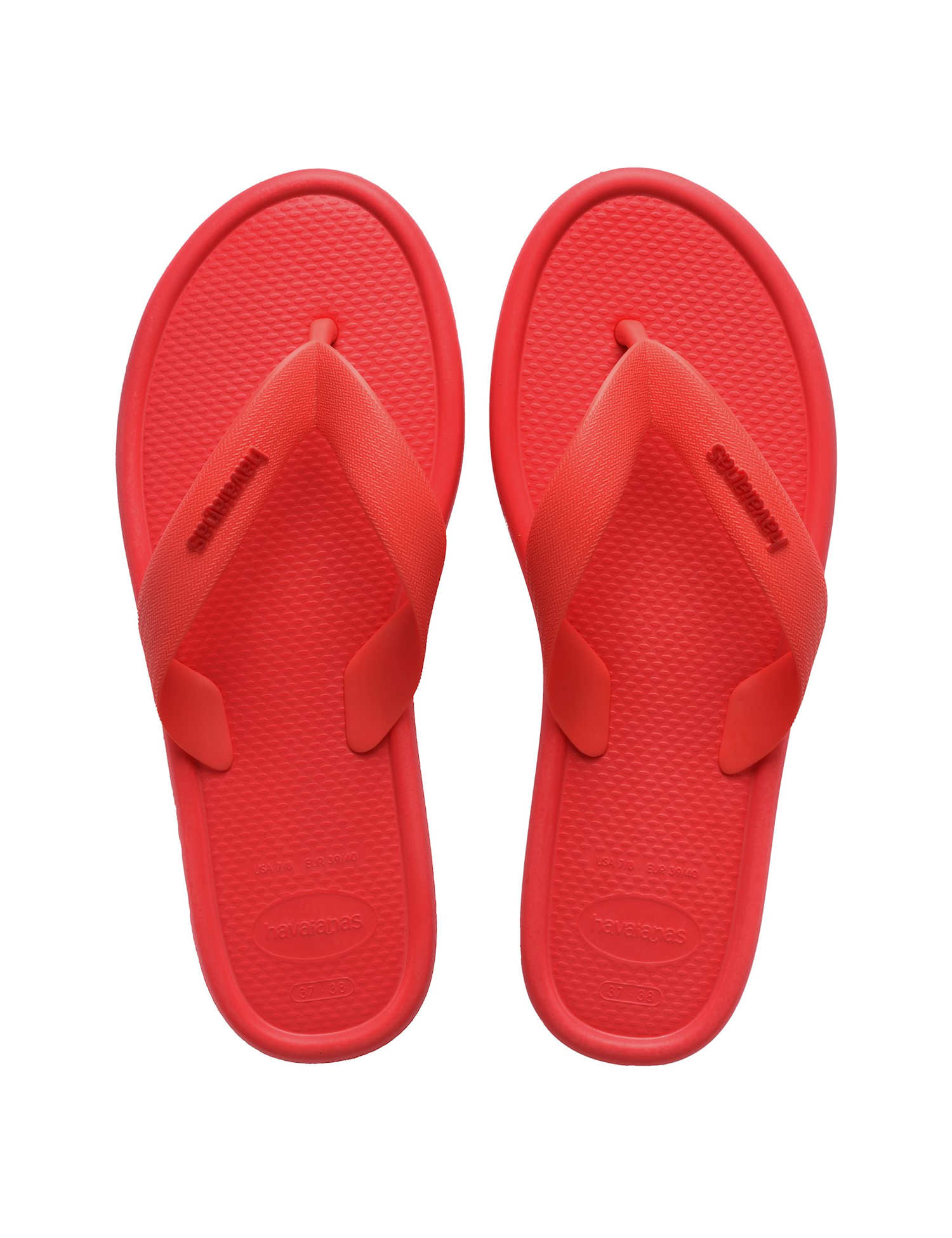 HAVAIANAS Puffy Edge Flat Flip Flops Coral