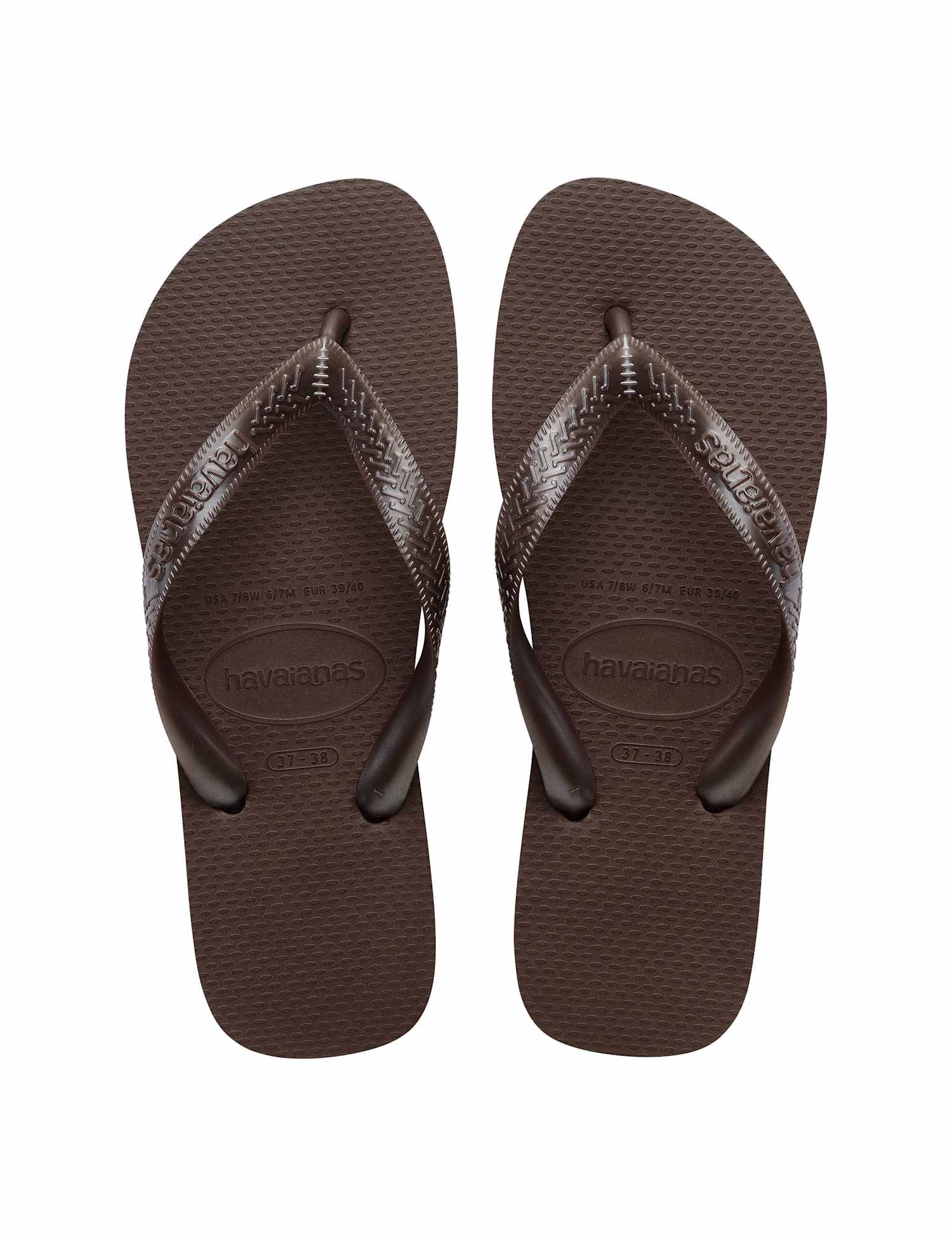 HAVAIANAS Flat Flip Flops Dark Brown