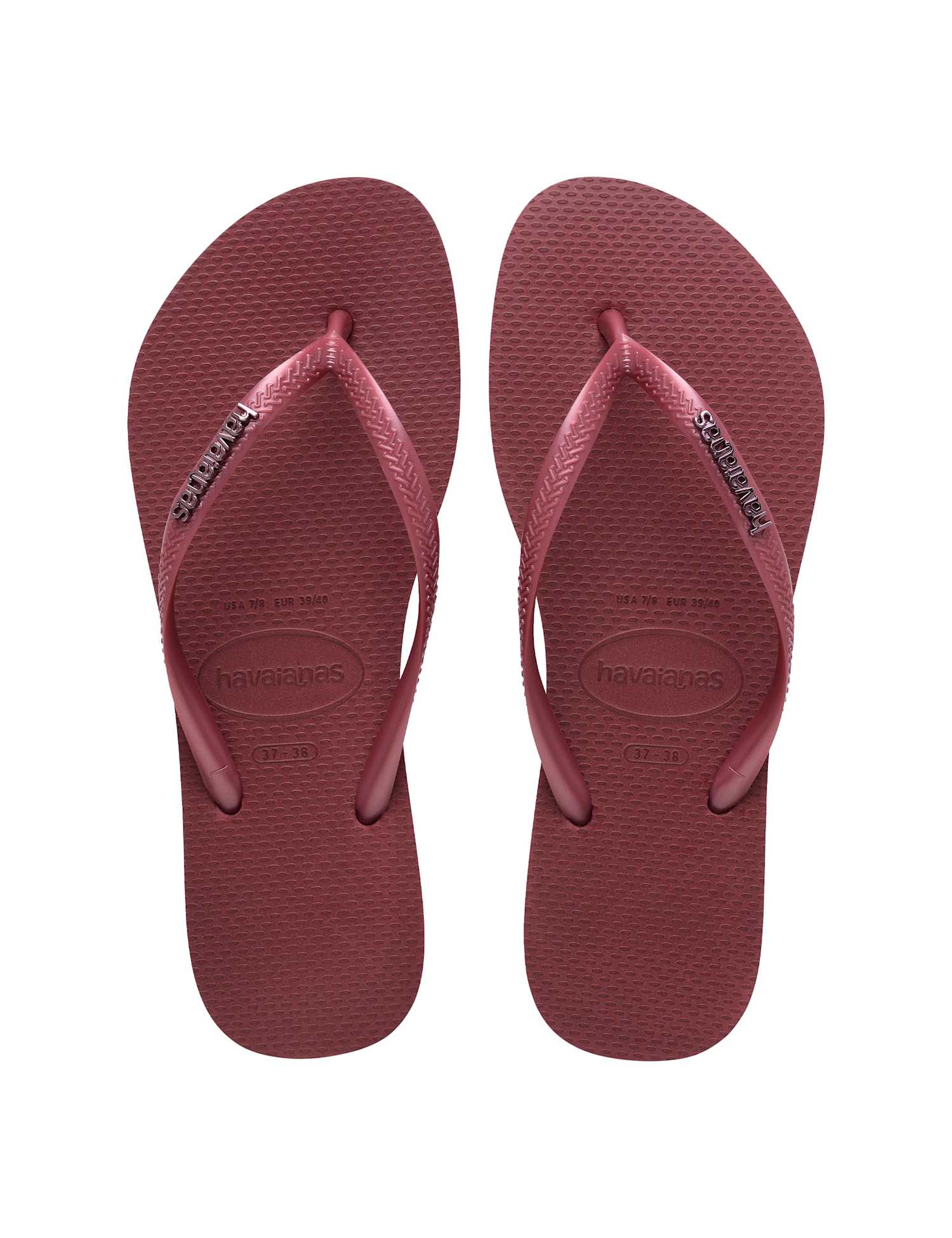 HAVAIANAS Slim Metallic Flip Flops Burgundy