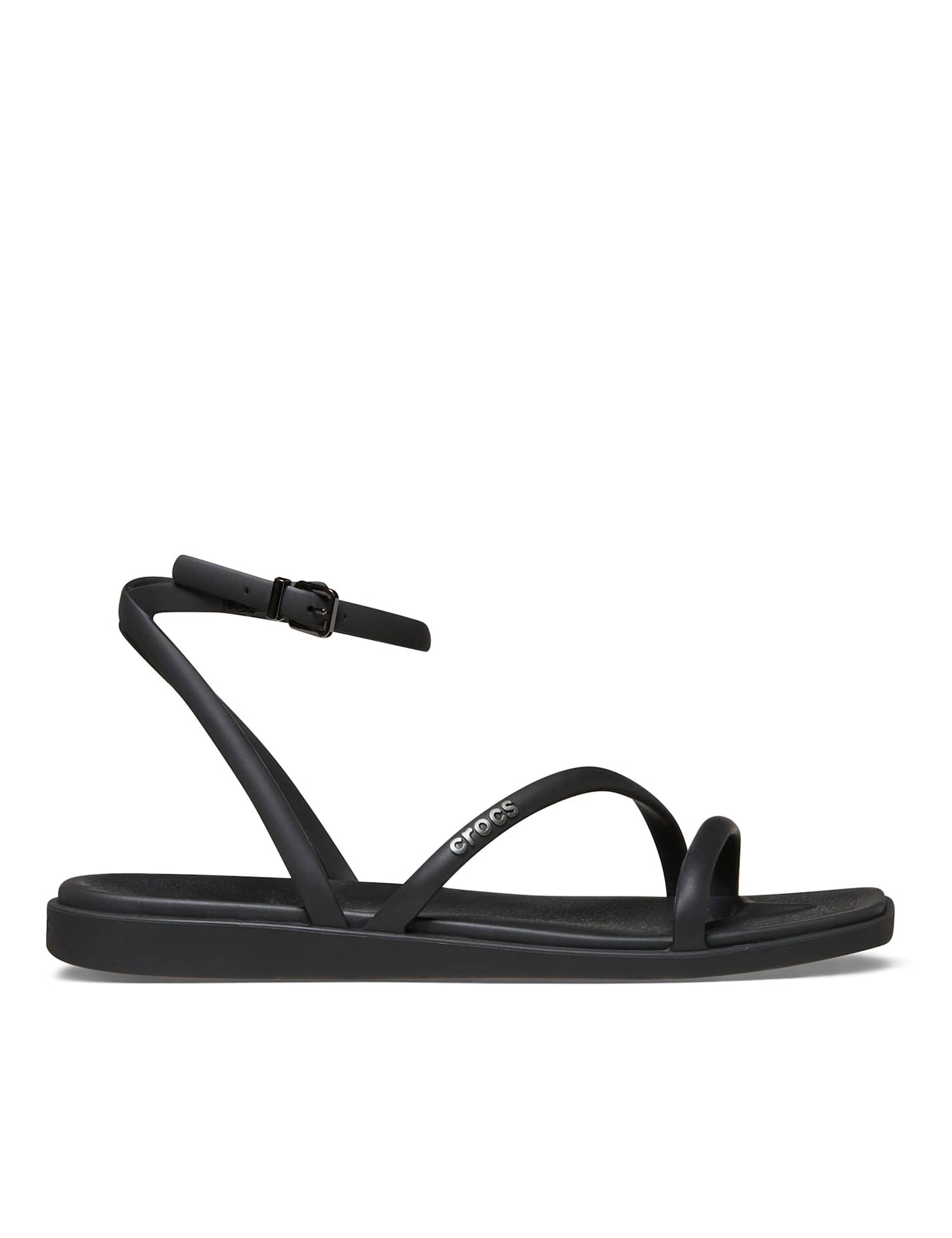 Crocs Miami Ankle Strap Square Toe Sandals Black
