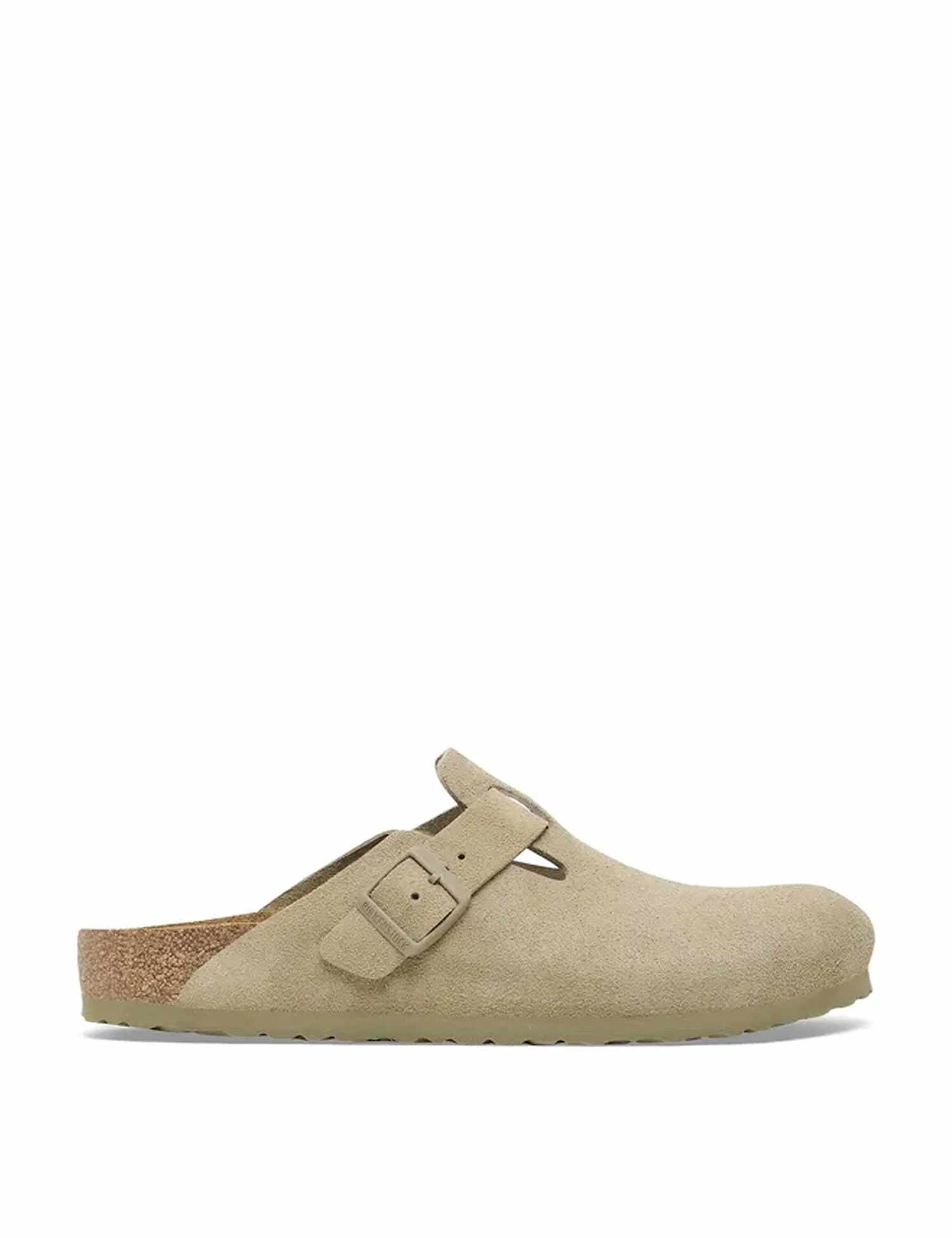 Birkenstock Boston Suede Footbed Clogs Khaki