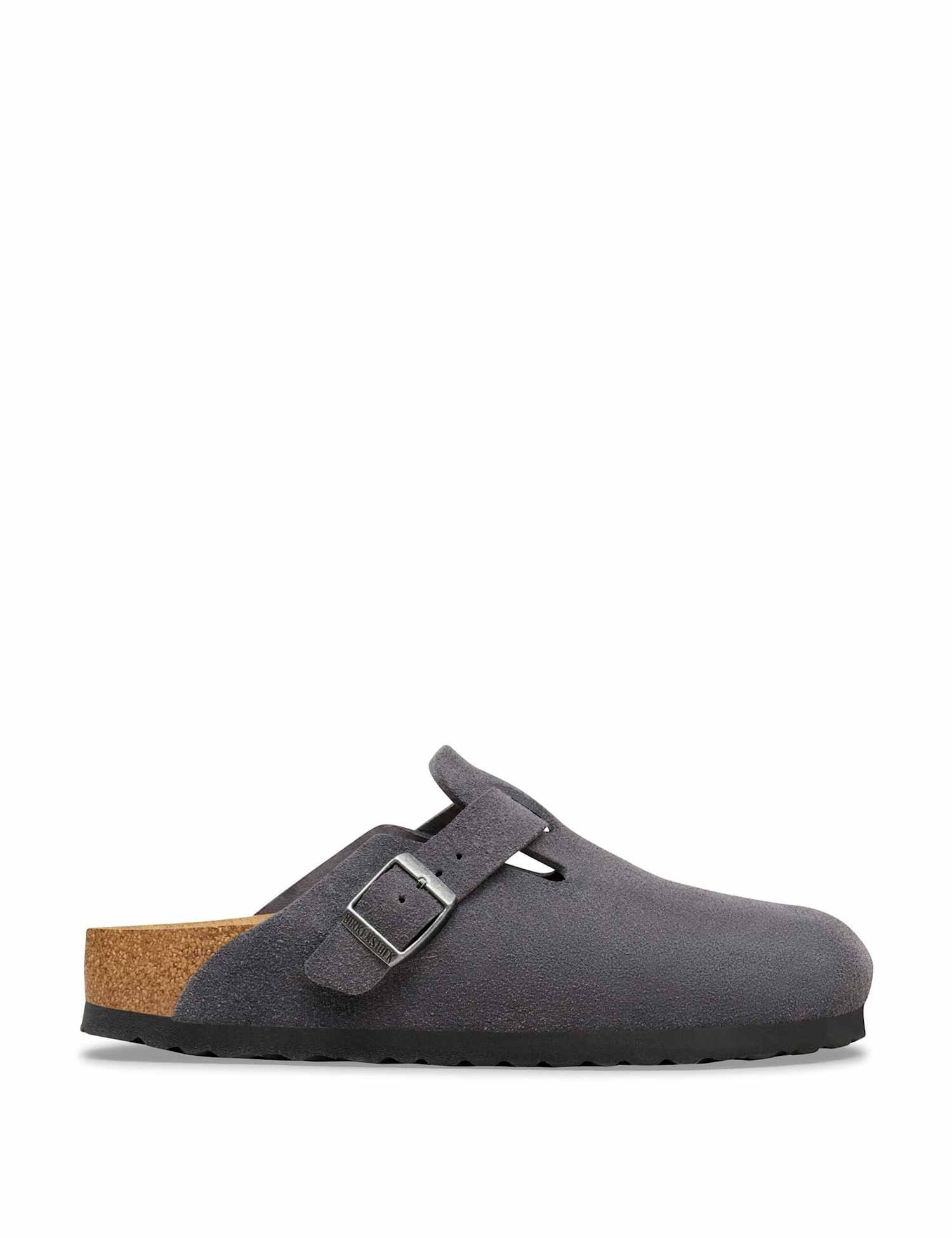 Birkenstock Boston Suede Footbed Clogs Charcoal