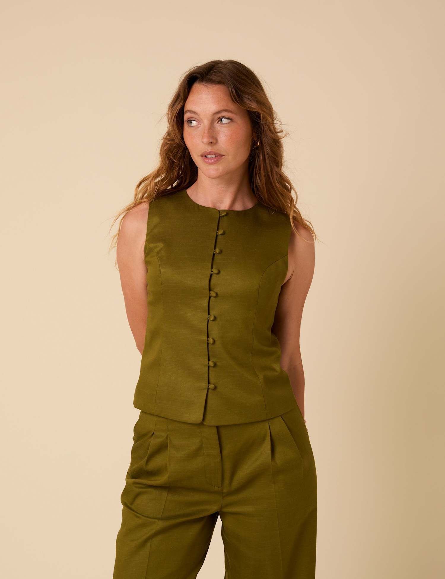 Nobody's Child Slim Fit Waistcoat Green