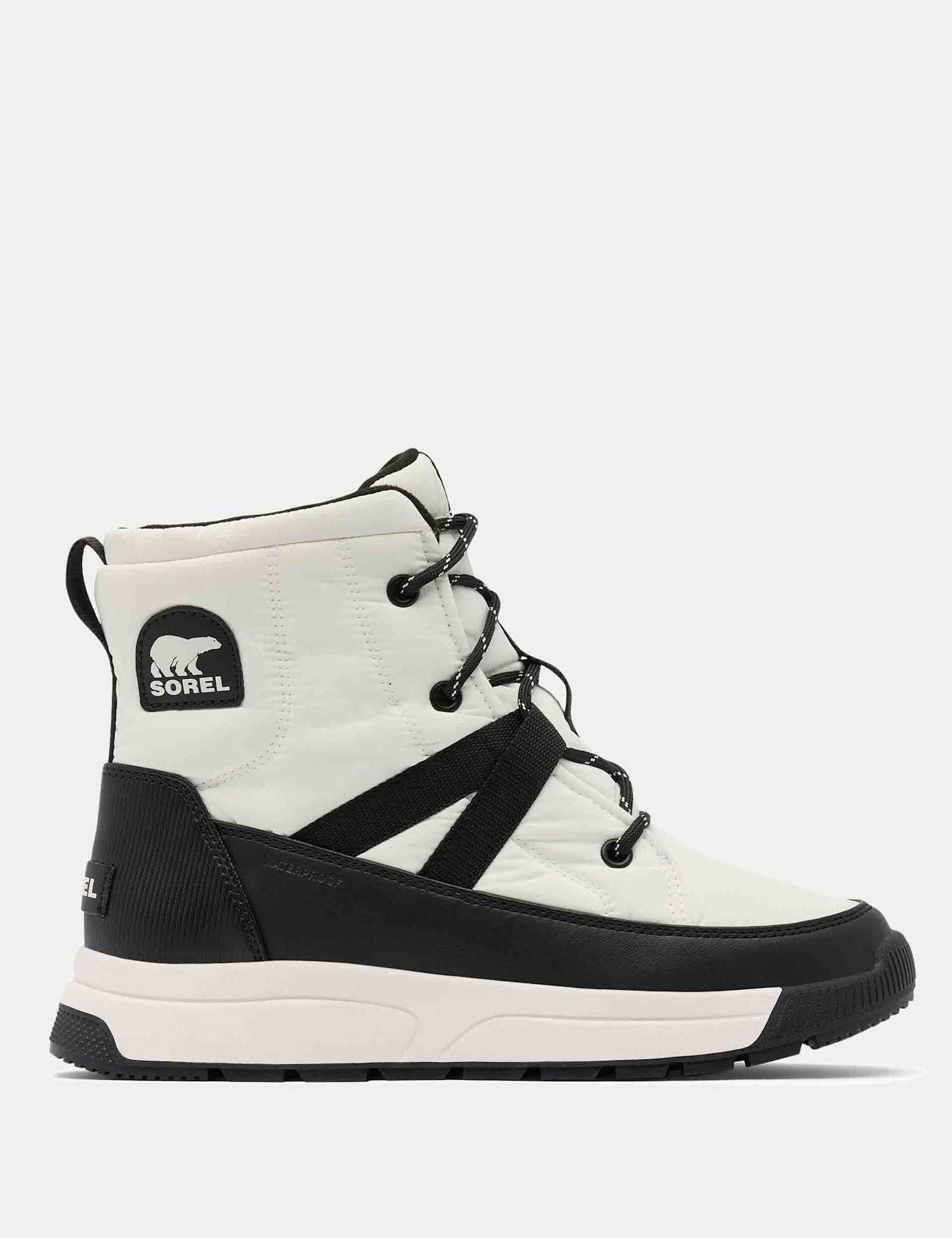 Sorel Whitney Lace Up Flatform Ankle Boots White/Black
