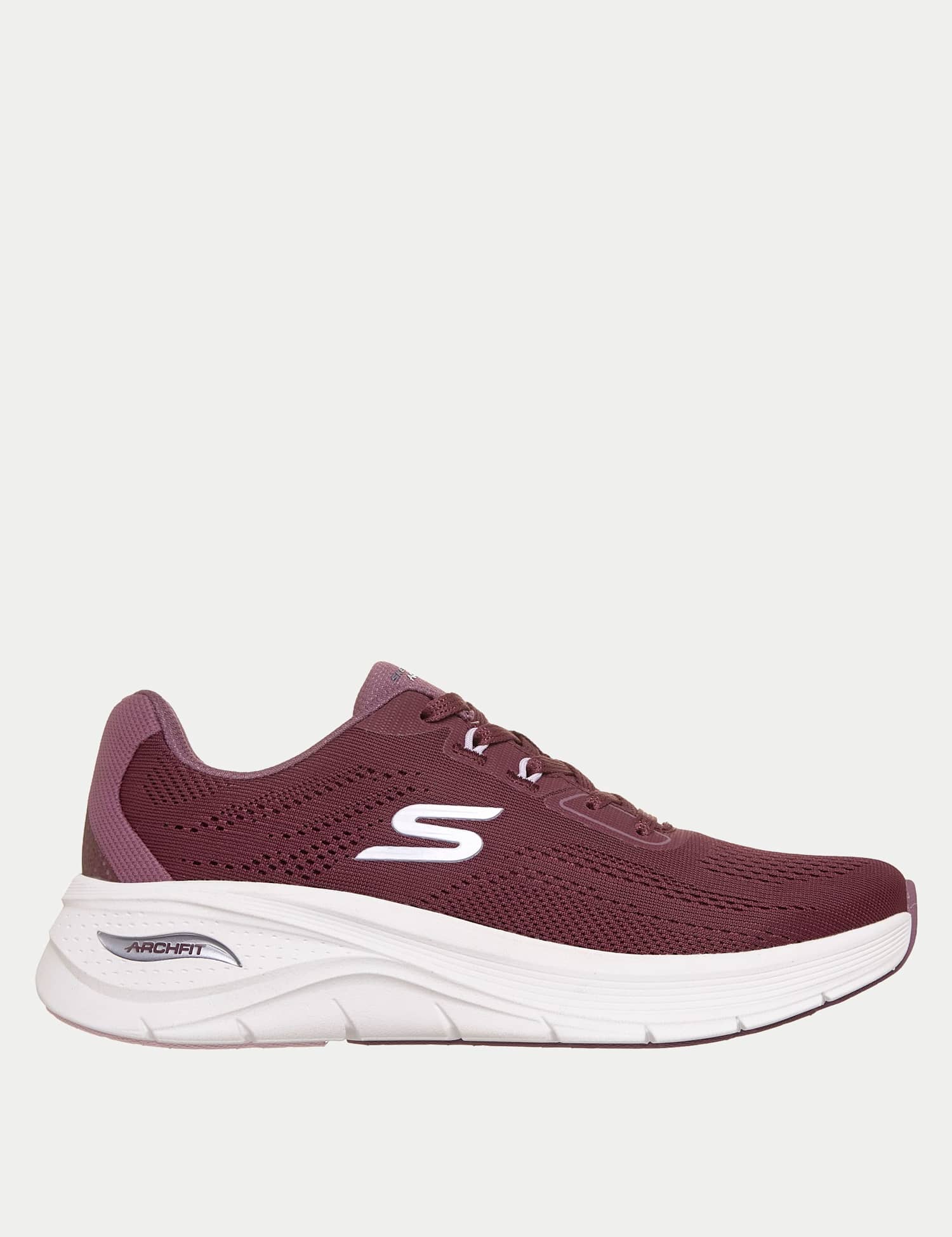 Skechers Arch Fit 3.0 Lace Up Trainers Burgundy