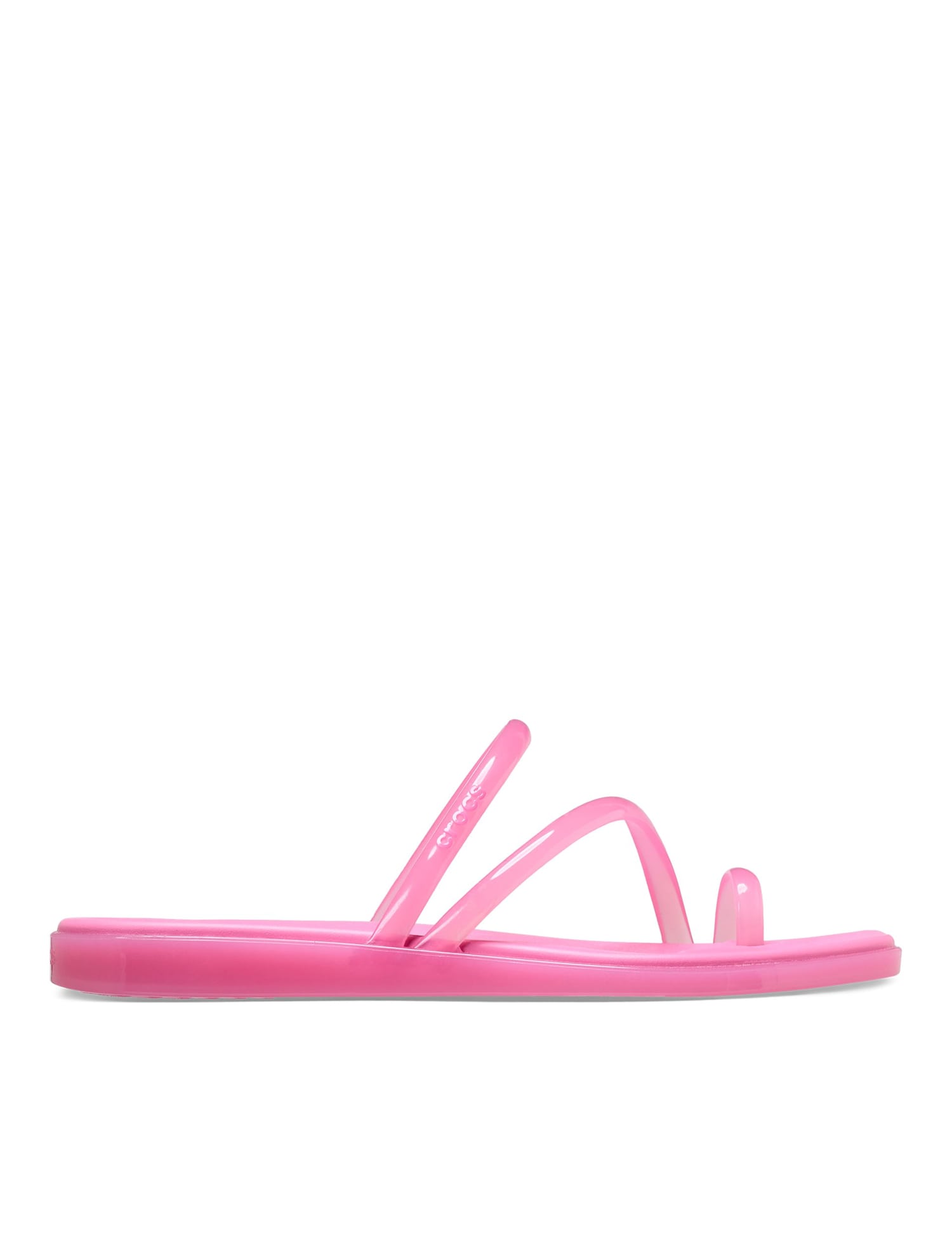 Crocs Miami Jelly Toe Loop Strappy Sandals Hot Pink