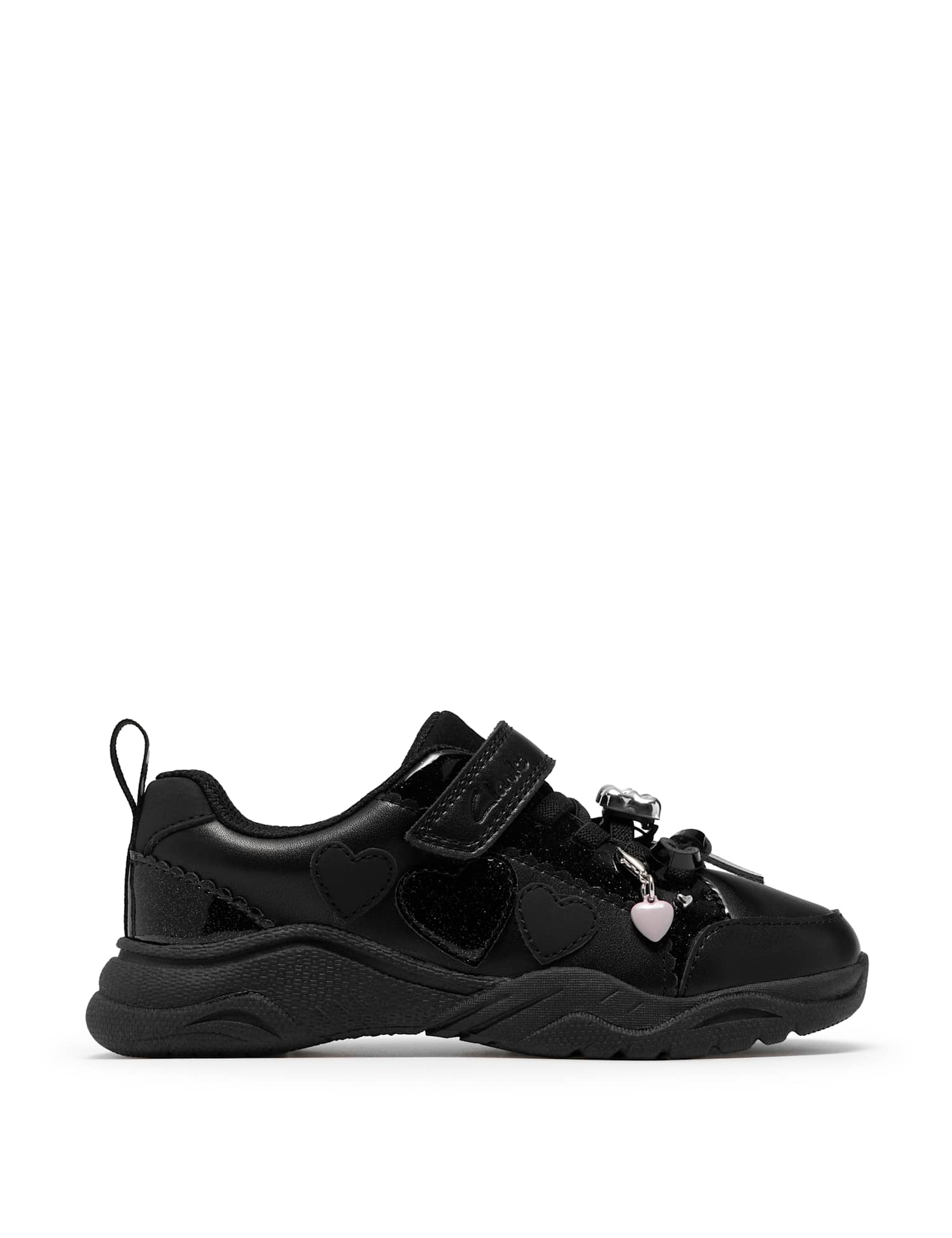 Clarks Kids' Leather Riptape School Shoes (13� Small - 2� Large) Black