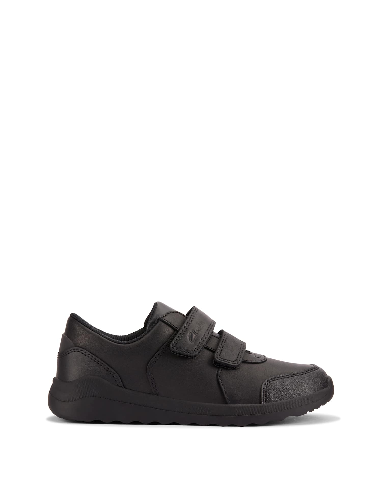 Clarks Kids' Leather Riptape School Shoes (10 Small-2� Large) Black