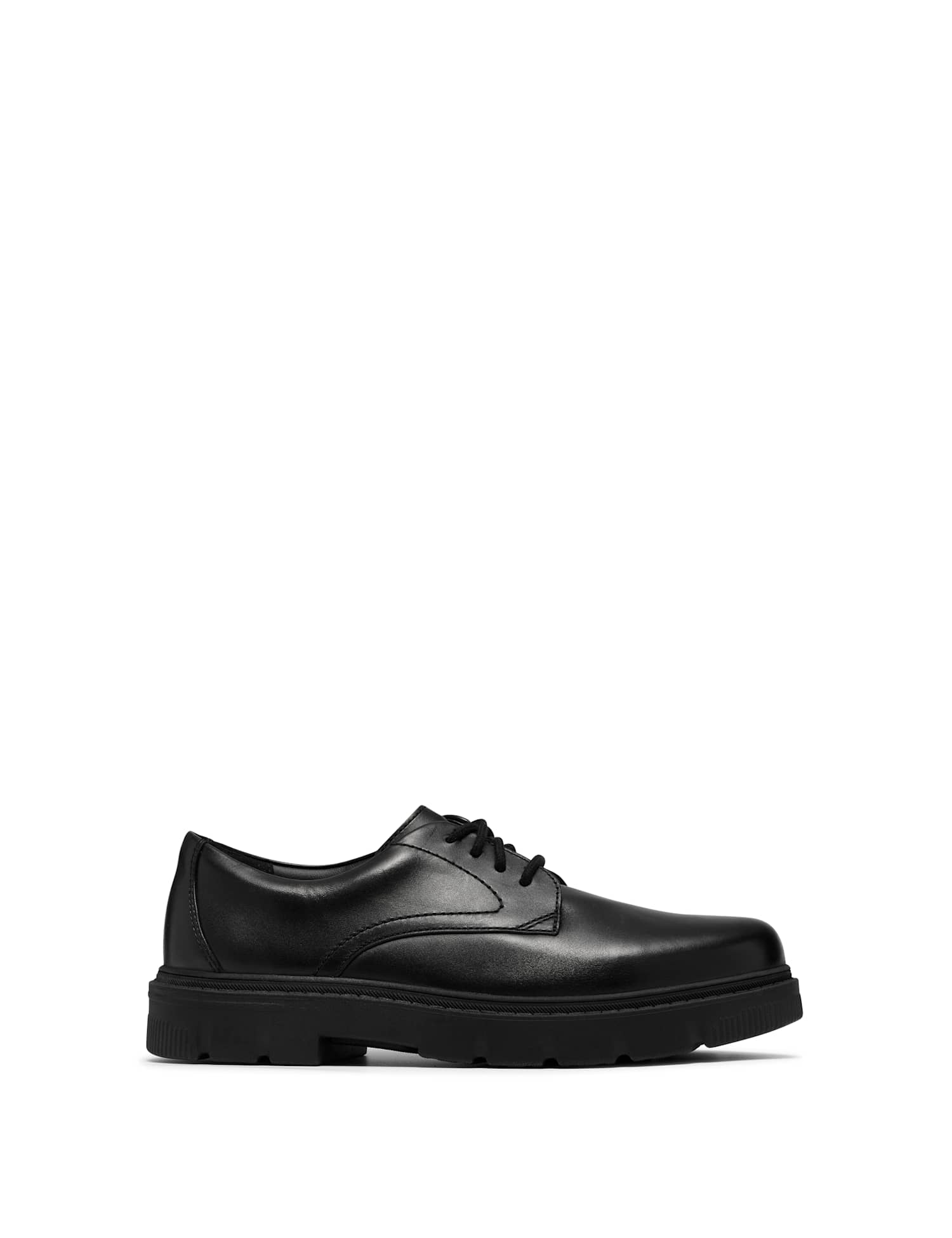 Clarks Leather Lace Up Derby Shoes (3-9 Large) Black