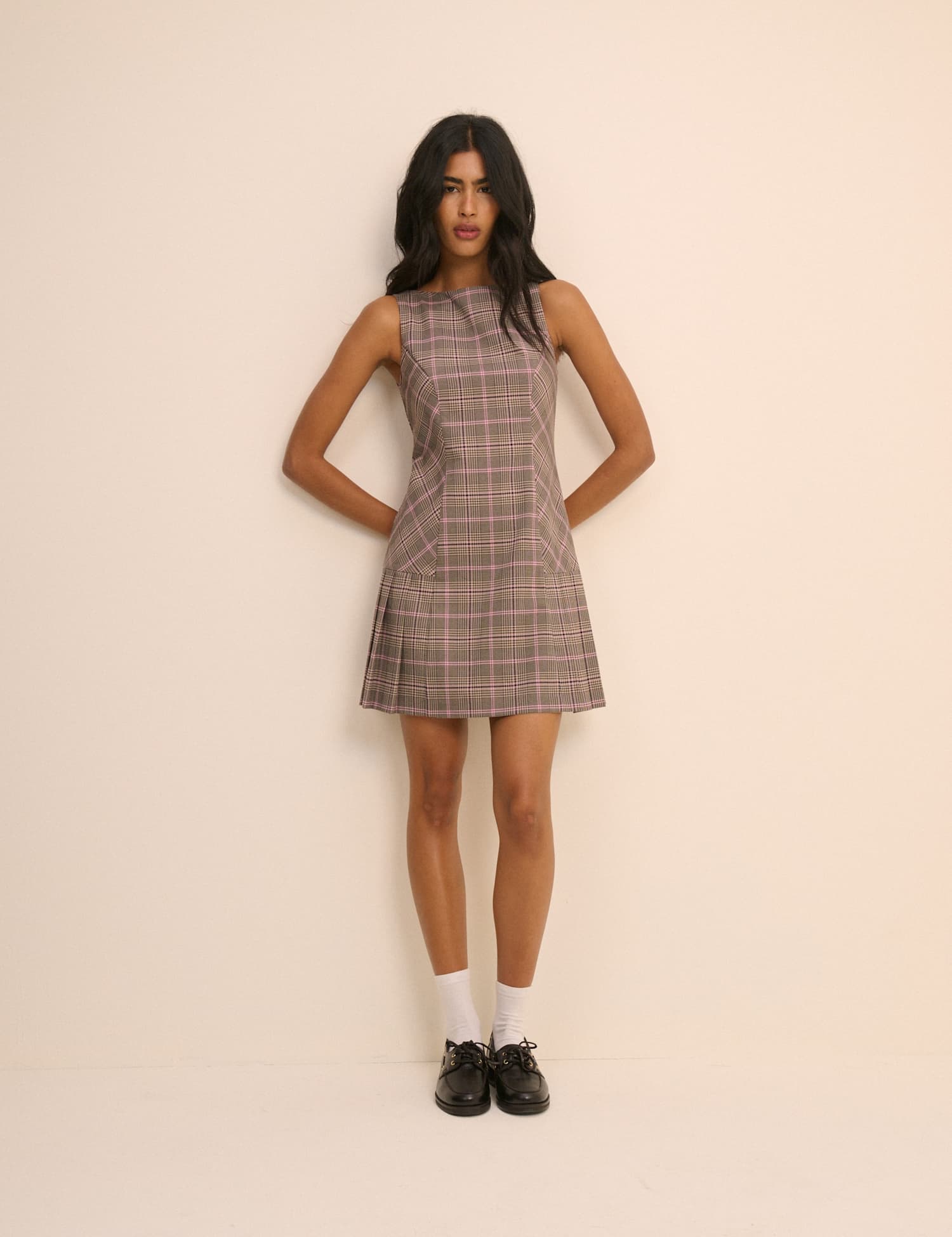 Nobody's Child Checked Mini Skater Dress Multi