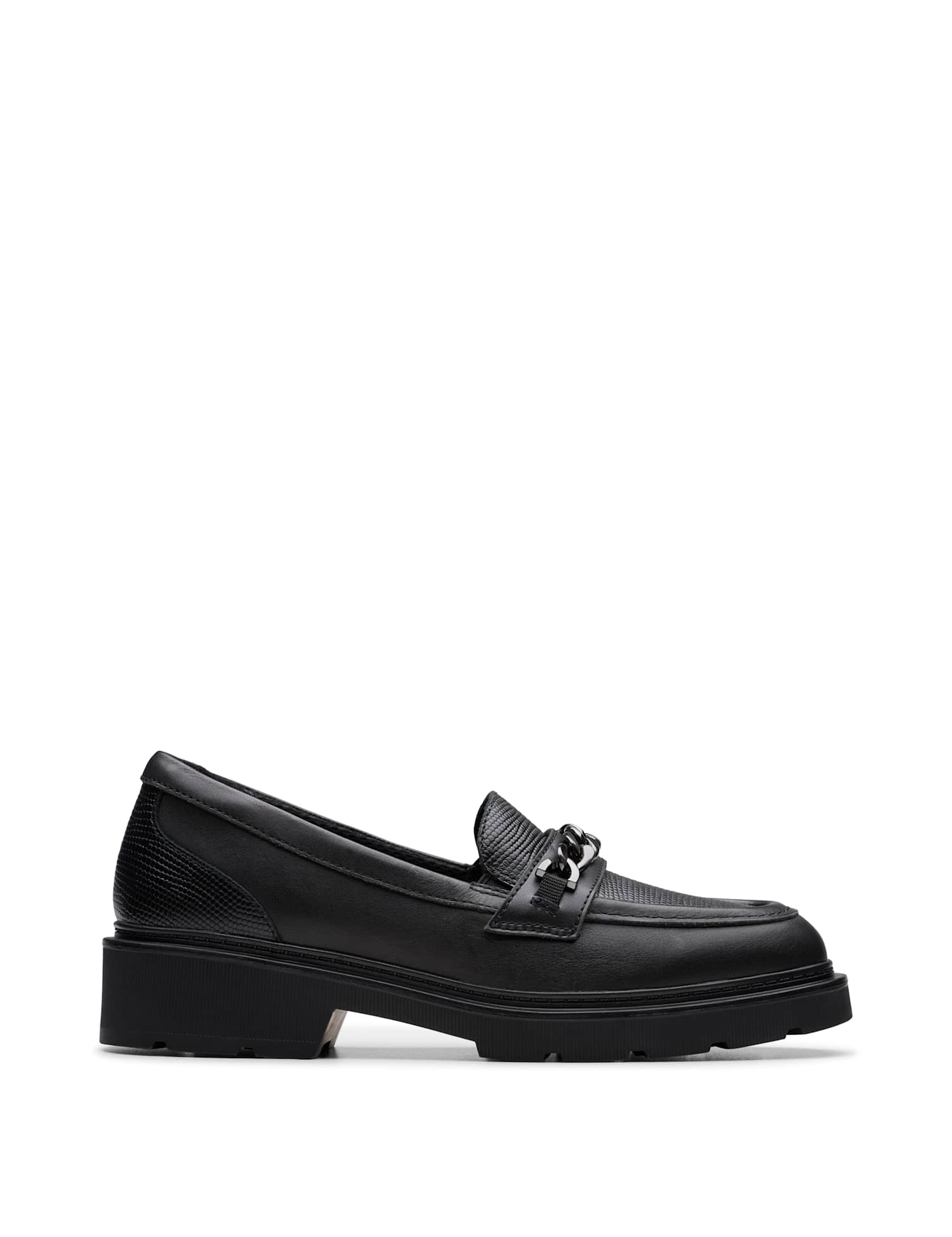 Clarks Kids' Leather Slip-on Loafers (3 Large - 7 Large) Black