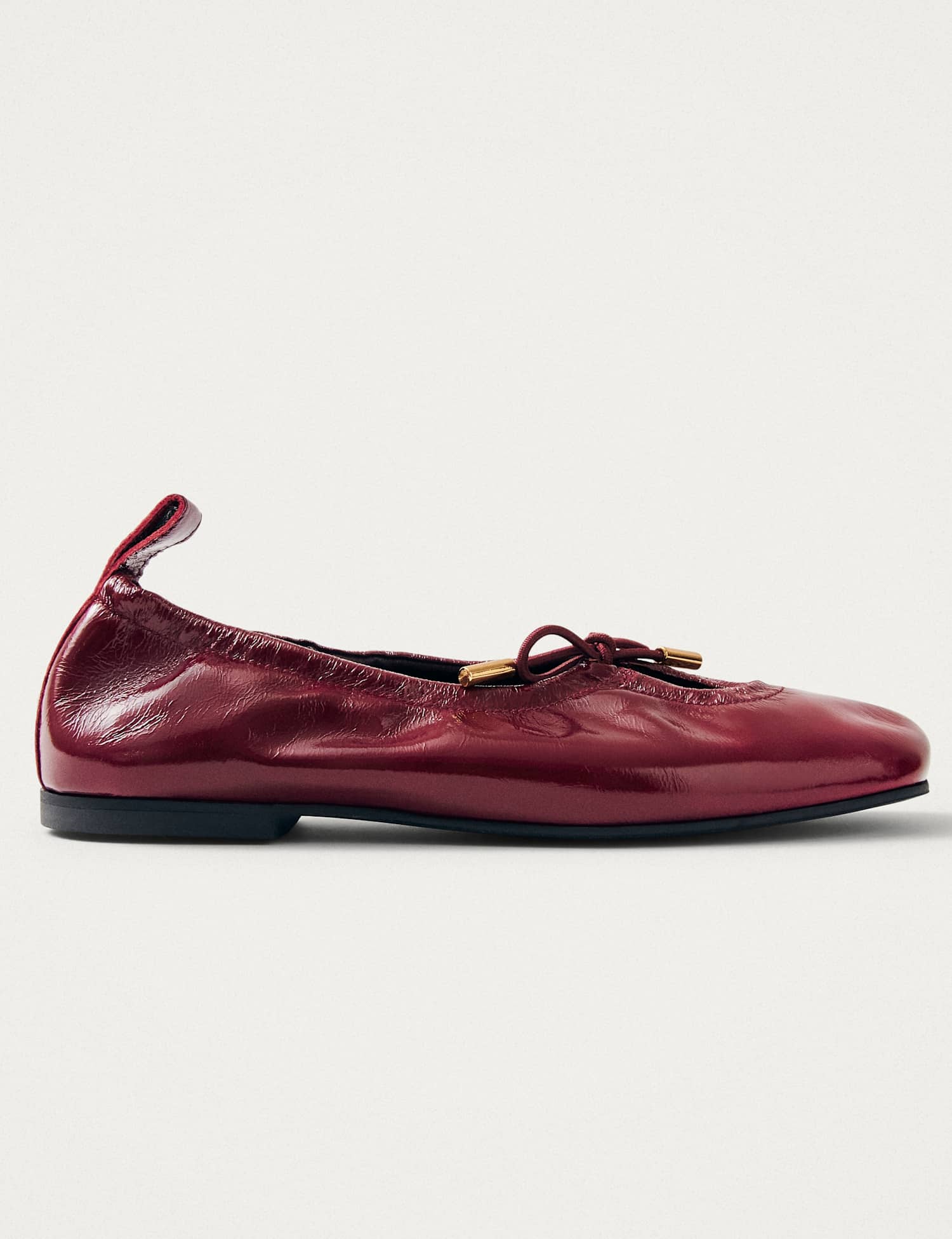 Alohas Rosalind Burgundy Leather Flat Ballet Pumps Burgundy