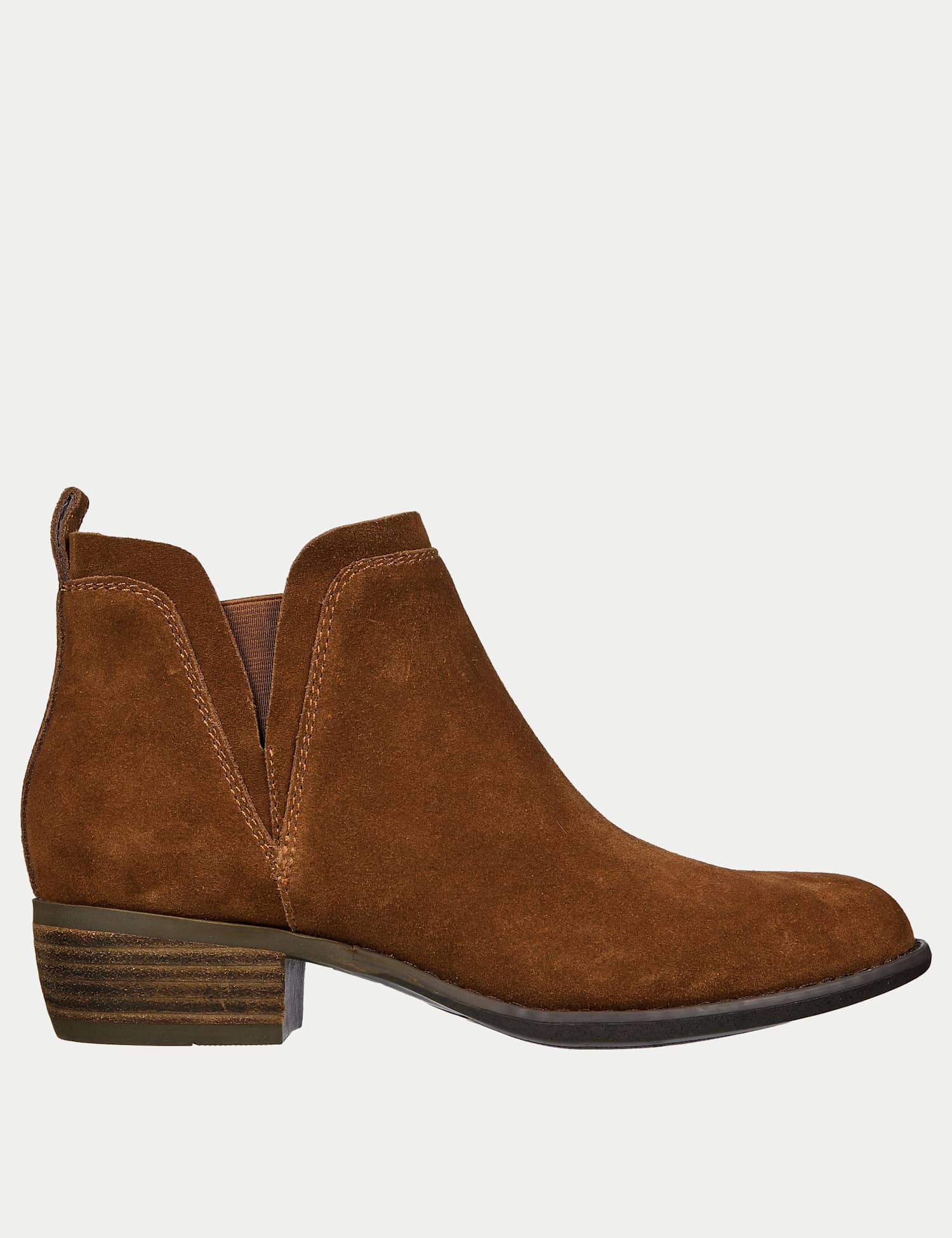 Skechers Texas Rodeo Nght Suede Block Heel Ankle Boots Brown