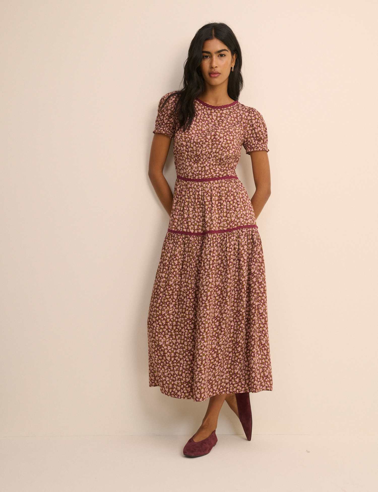 Nobody's Child Ditsy Floral Midaxi Tea Dress Multi