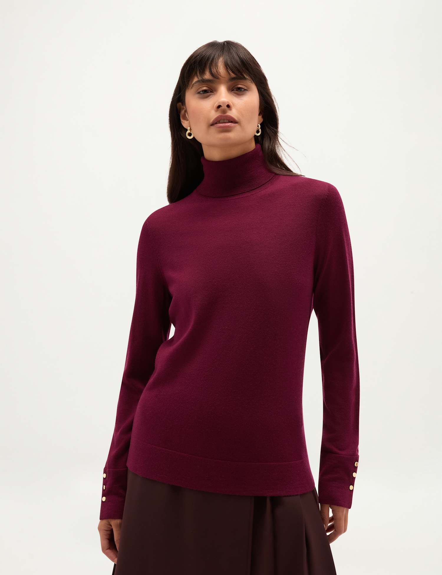 HOBBS Lara Merino Rollneck Jumper Purple