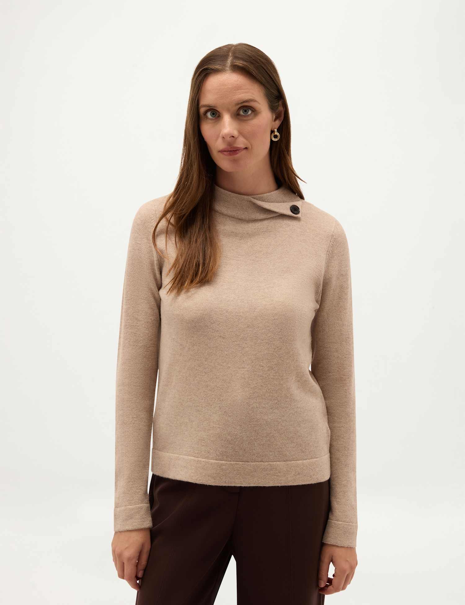 HOBBS Talia Wool Cashmere Jumper Beige