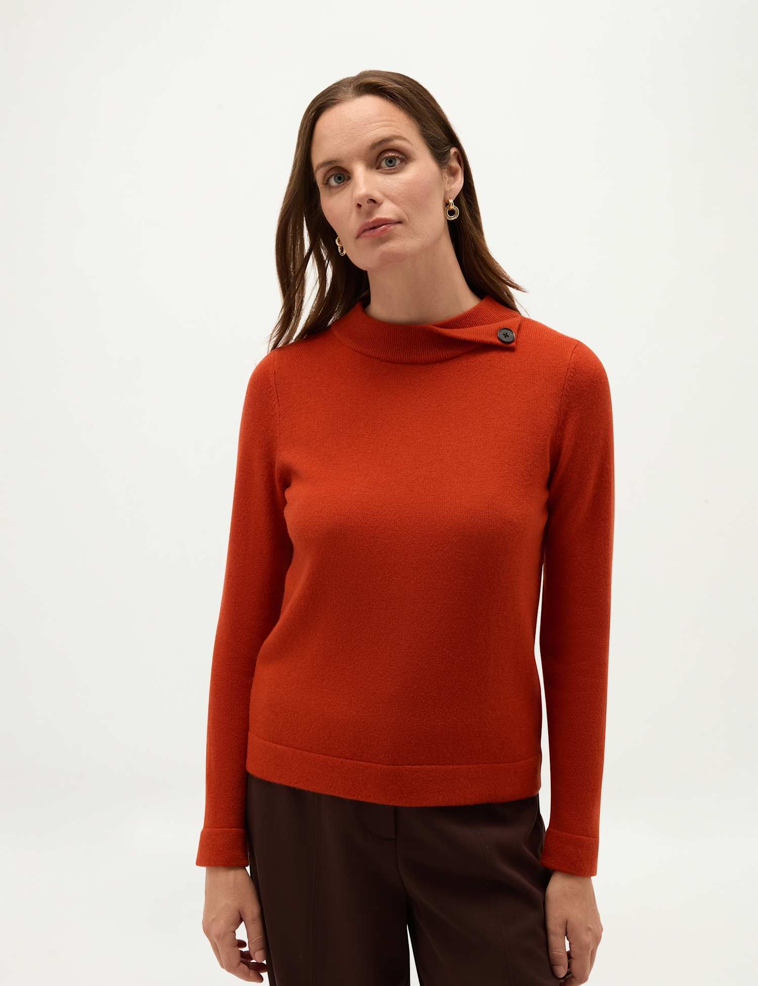 HOBBS Talia Wool Cashmere Jumper Dark Orange