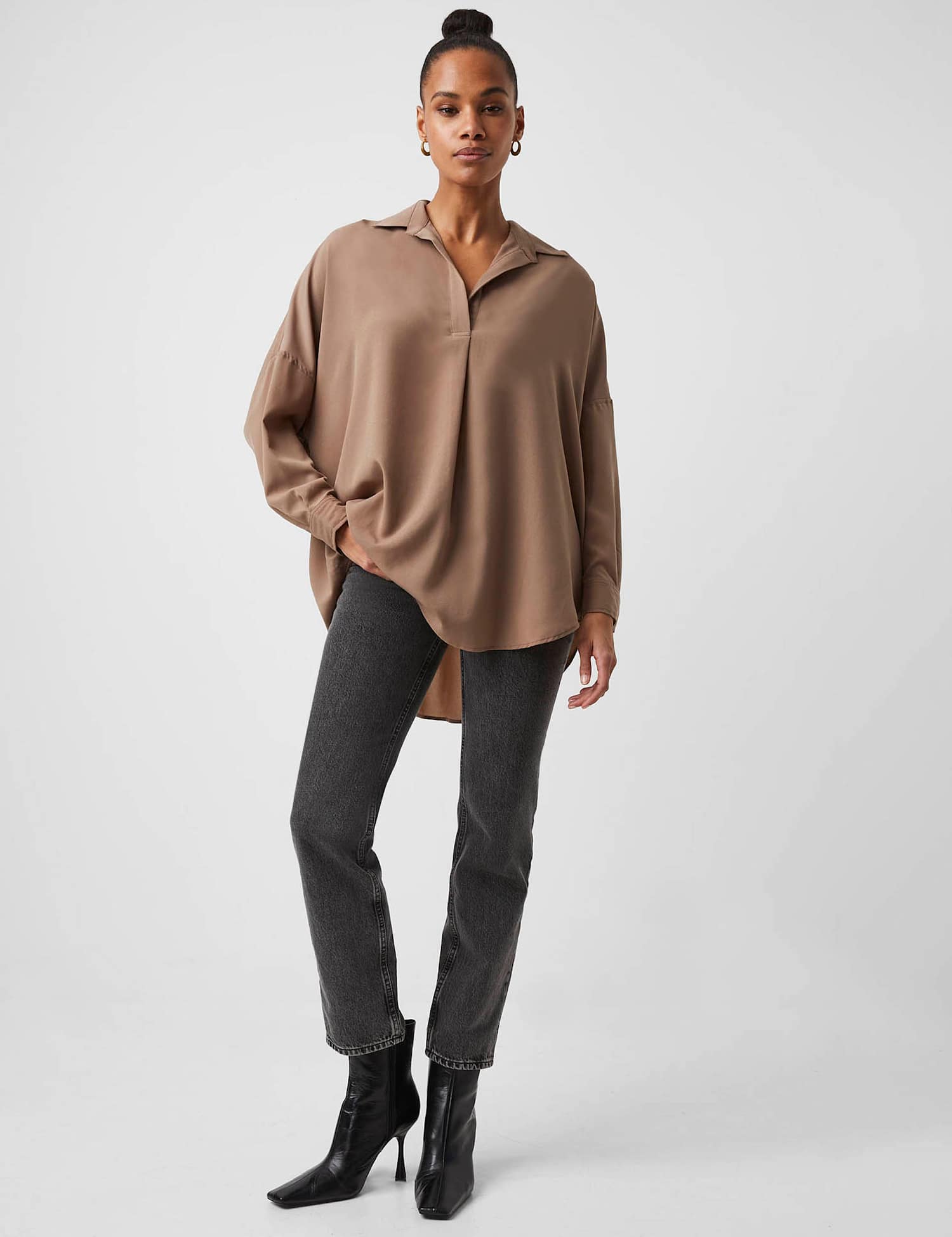 French Connection V-Neck Shirt Beige