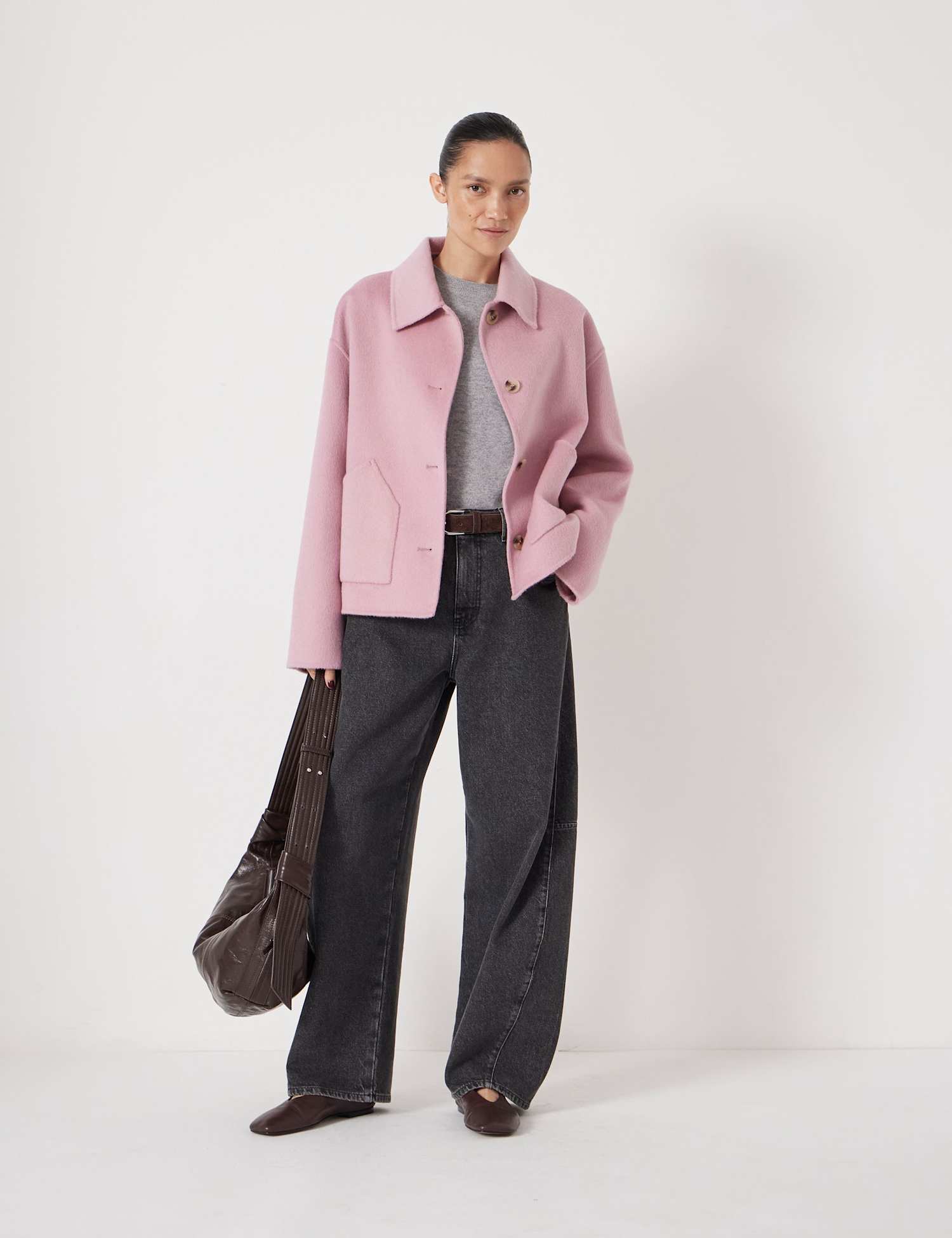HUSH Pure Wool Double Faced Jacket Soft Pink