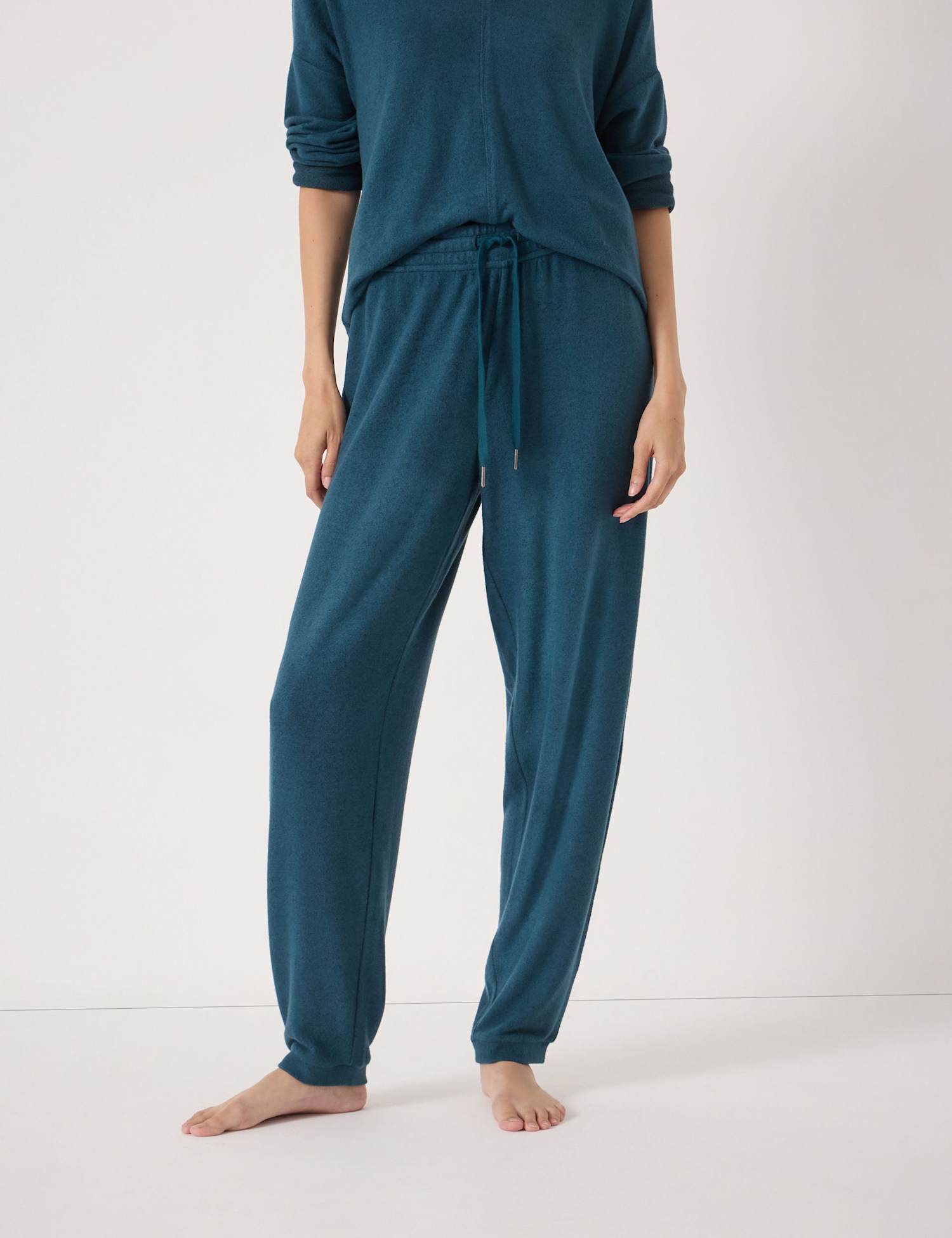 HUSH Supersoft Drawstring Cuffed Joggers Teal Green