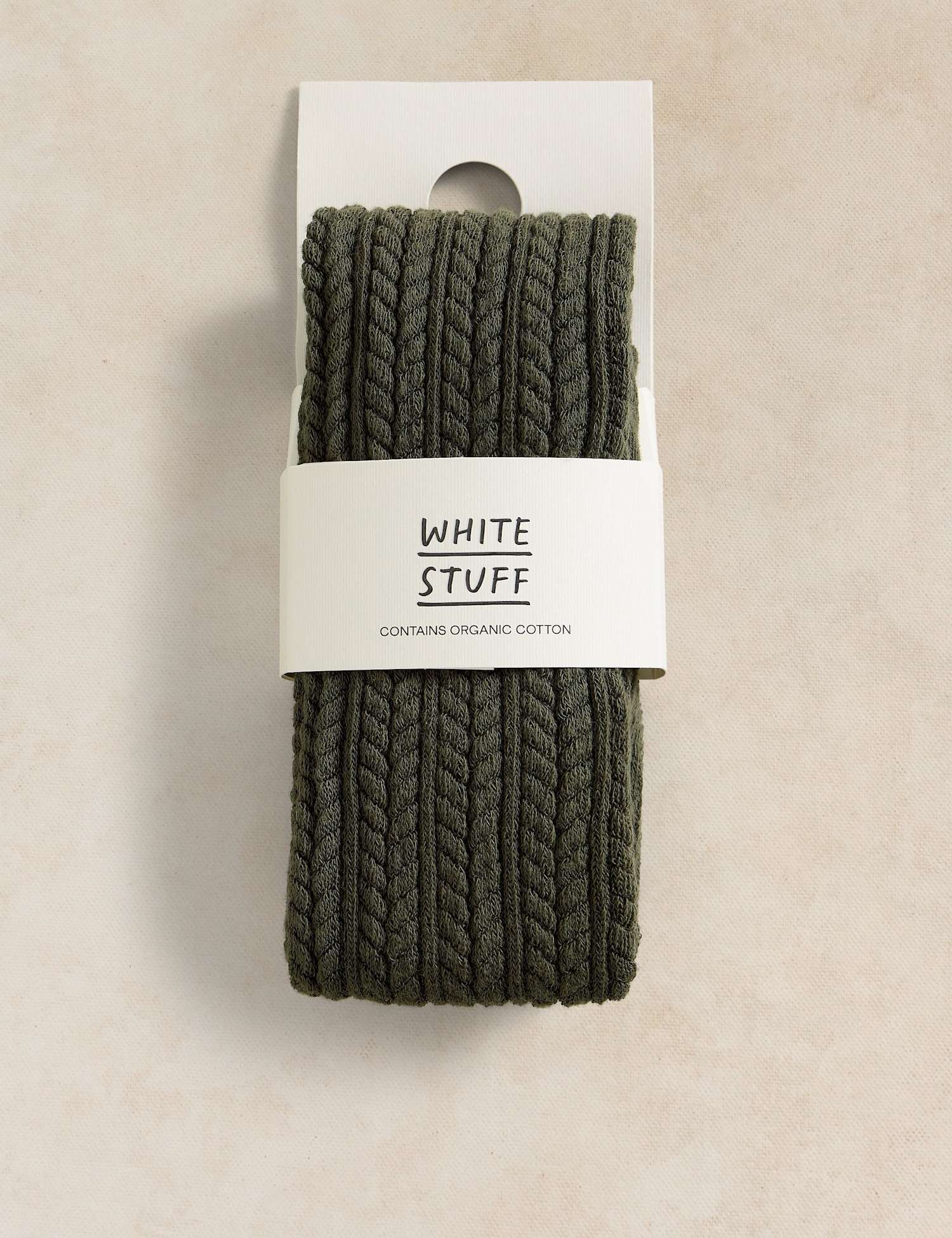 White Stuff Cotton Rich Textured Tights Green