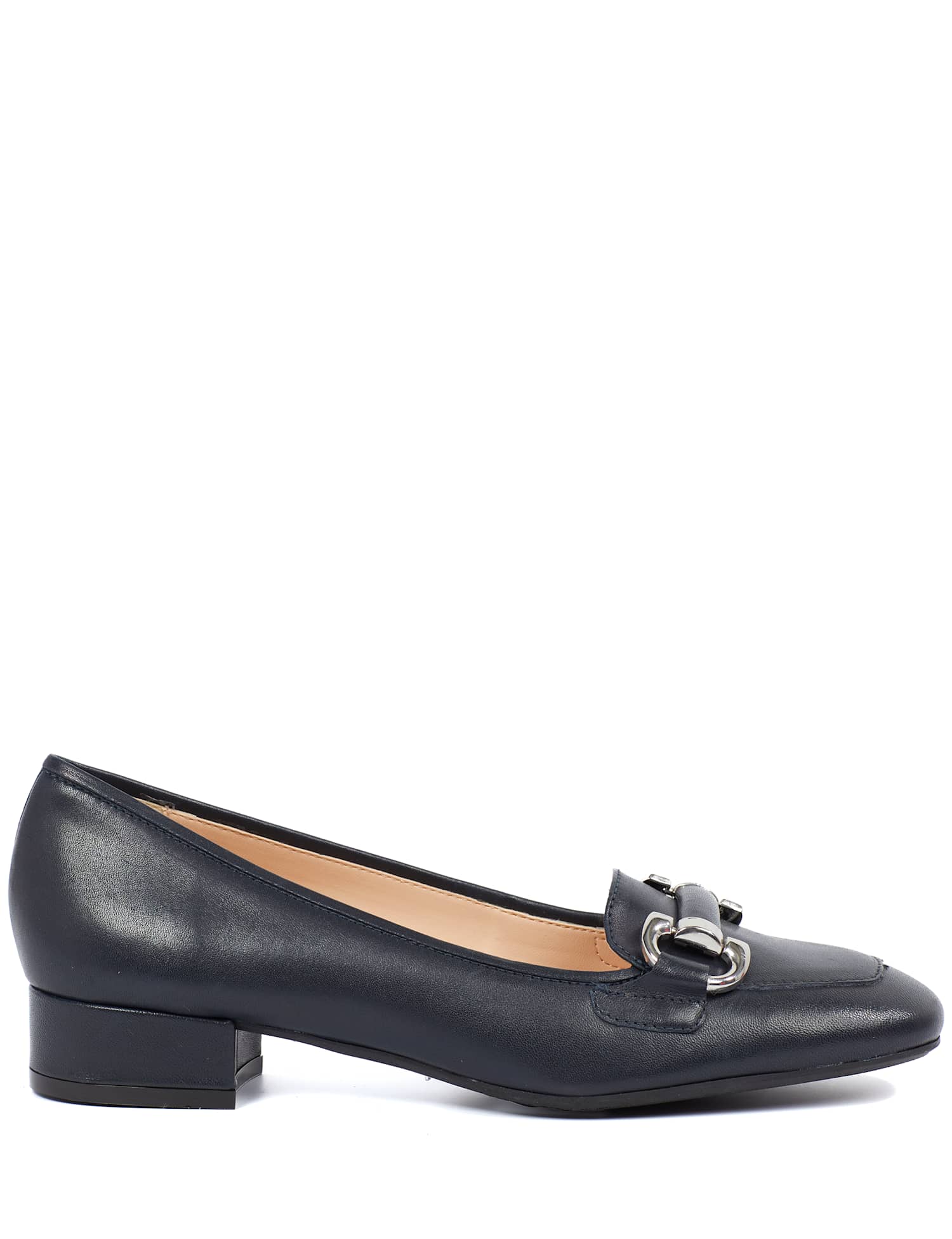 Jones Bootmaker Leather Block Heel Pumps Navy