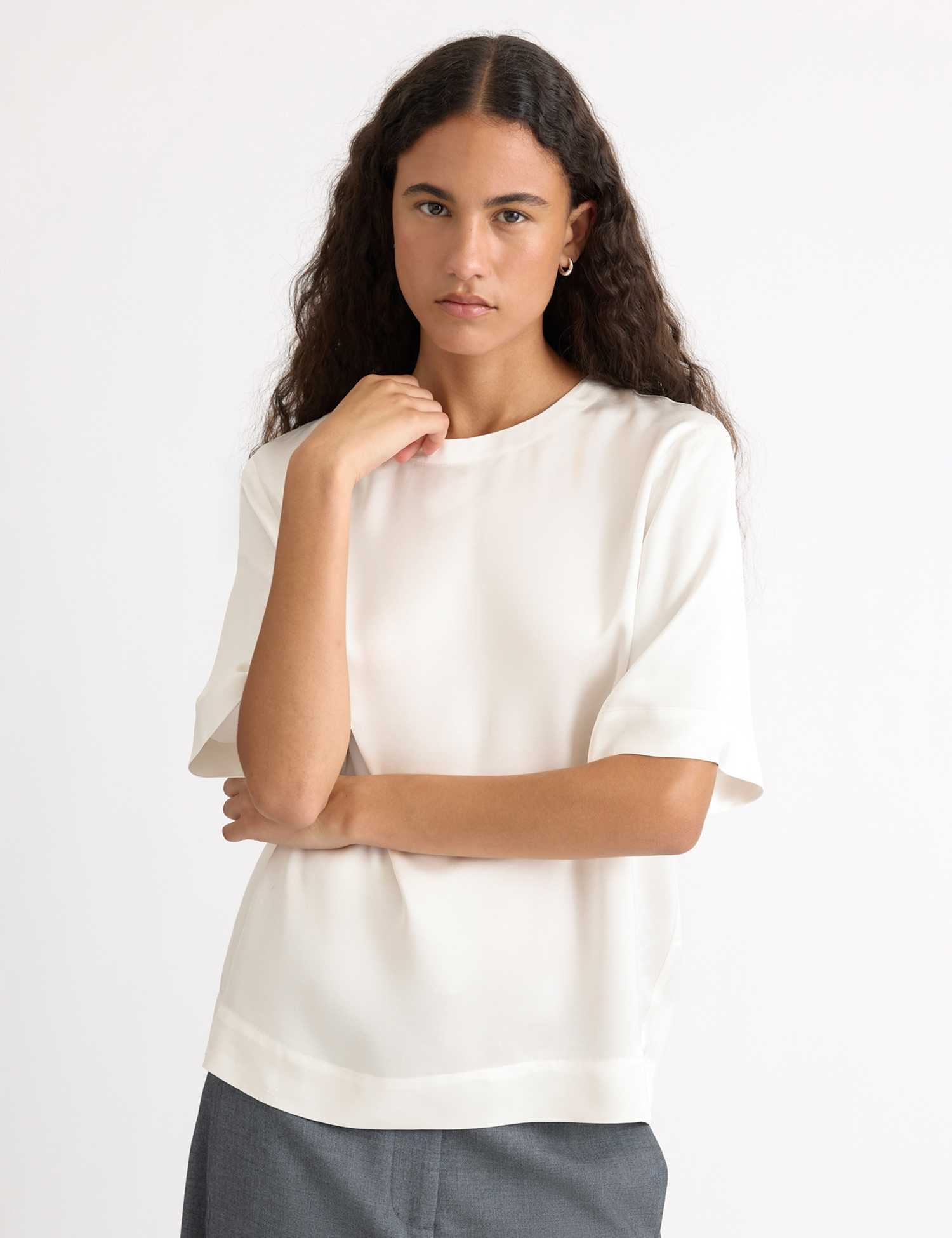 Albaray Satin T-Shirt Cream