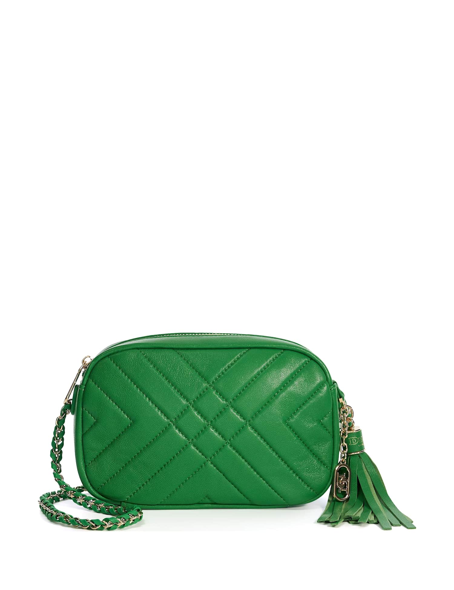 Dune London Premium Leather Metallic Crossbody Bag Green