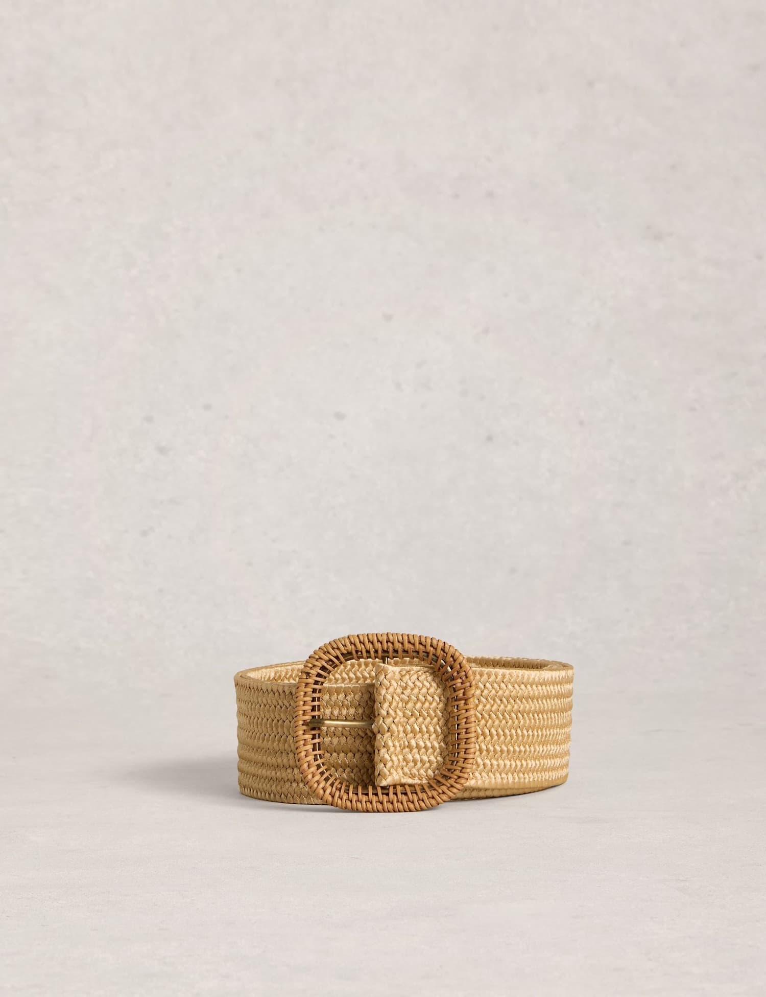 White Stuff Summer Weave Buckle Belt Natural