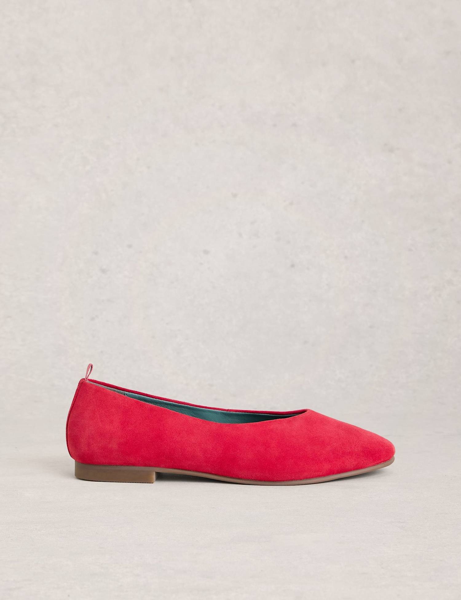 White Stuff Suede Flat Ballet Pumps Pink