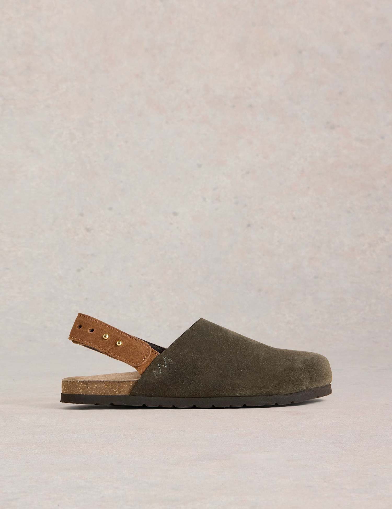 White Stuff Suede Slip On Footbed Slingback Shoes Green