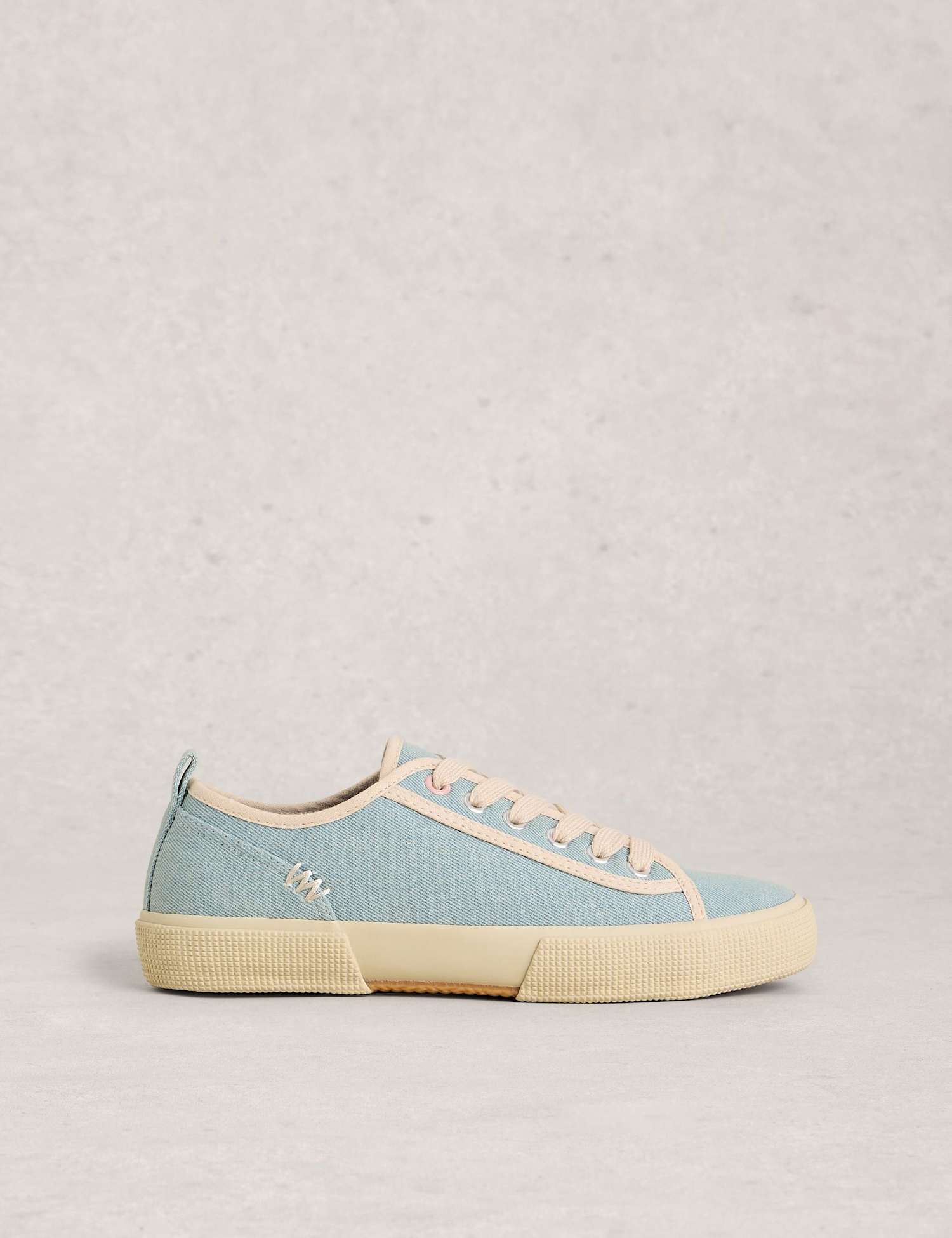 White Stuff Canvas Lace Up Trainers Blue