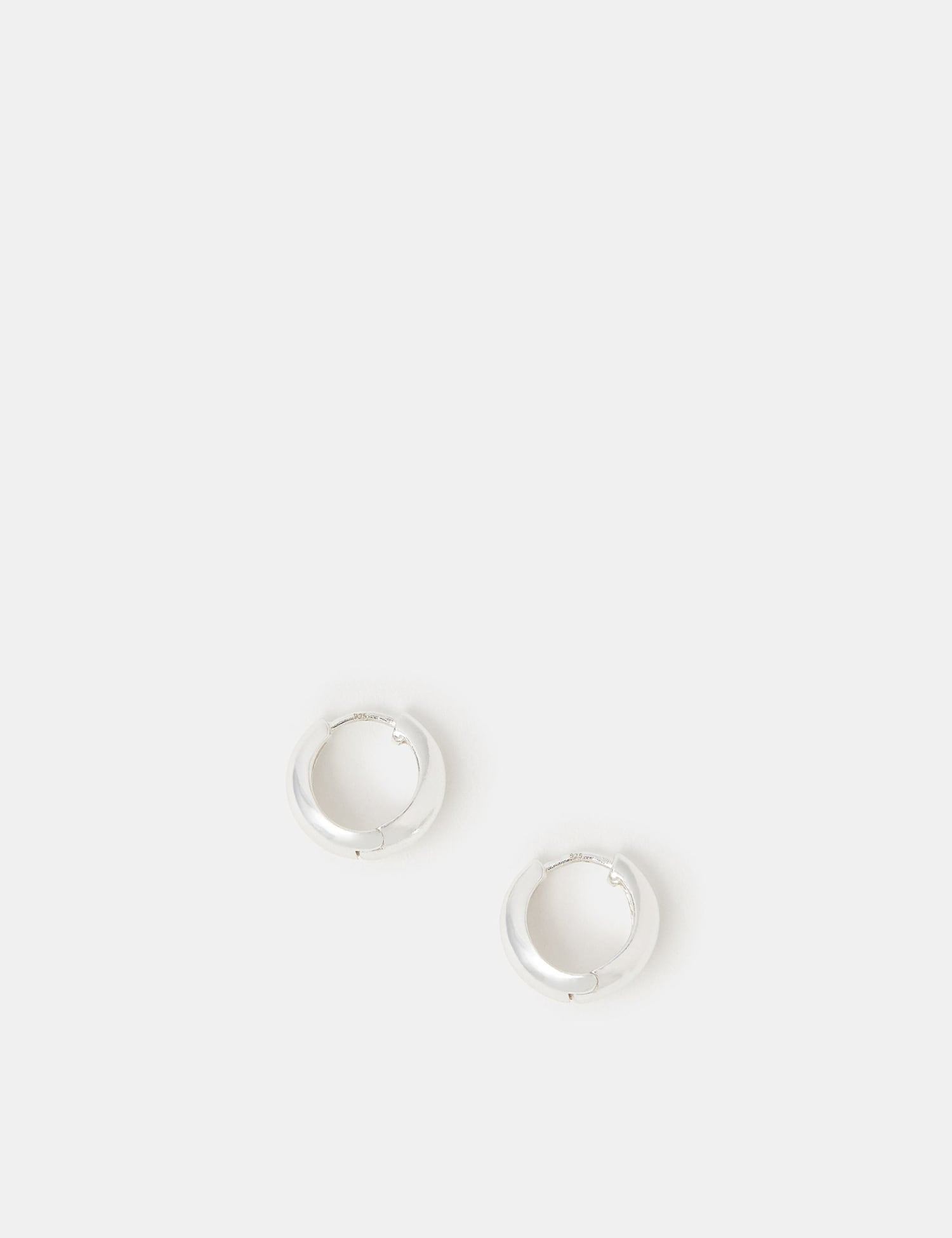 ACCESSORIZE Sterling Silver 925 Chunky Hoop Earrings Silver