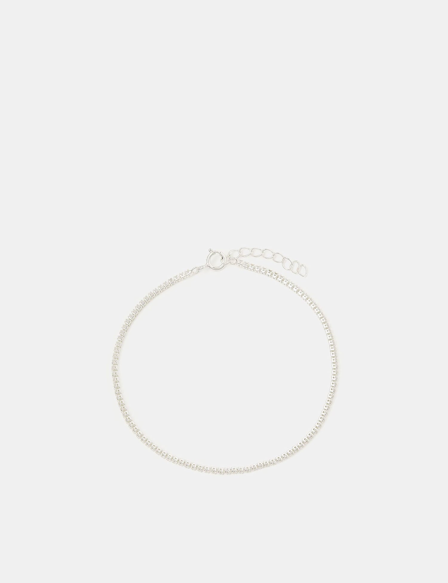 ACCESSORIZE Sterling Silver Diamante Bracelet Silver