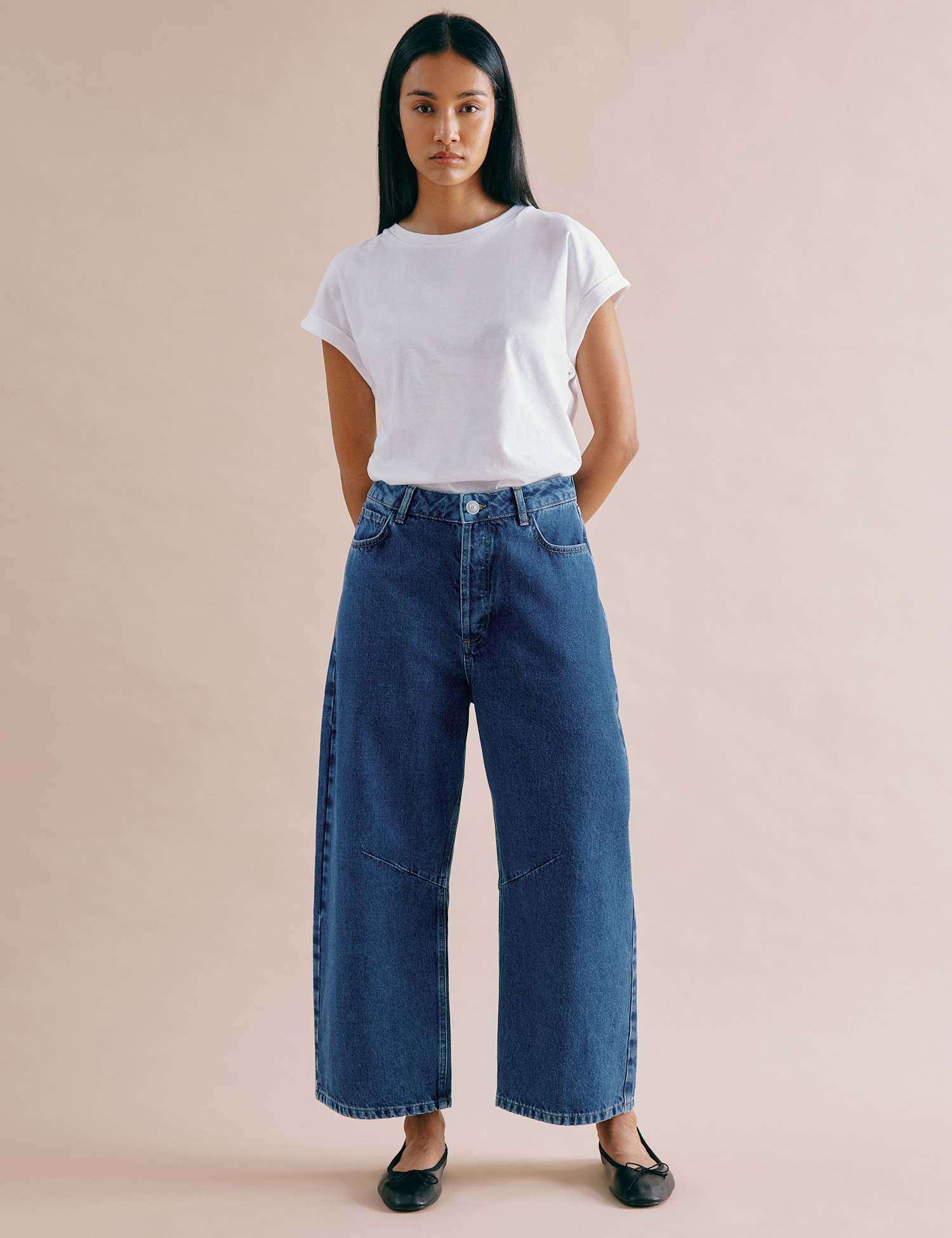 Albaray Mid Rise Barrel jeans Indigo
