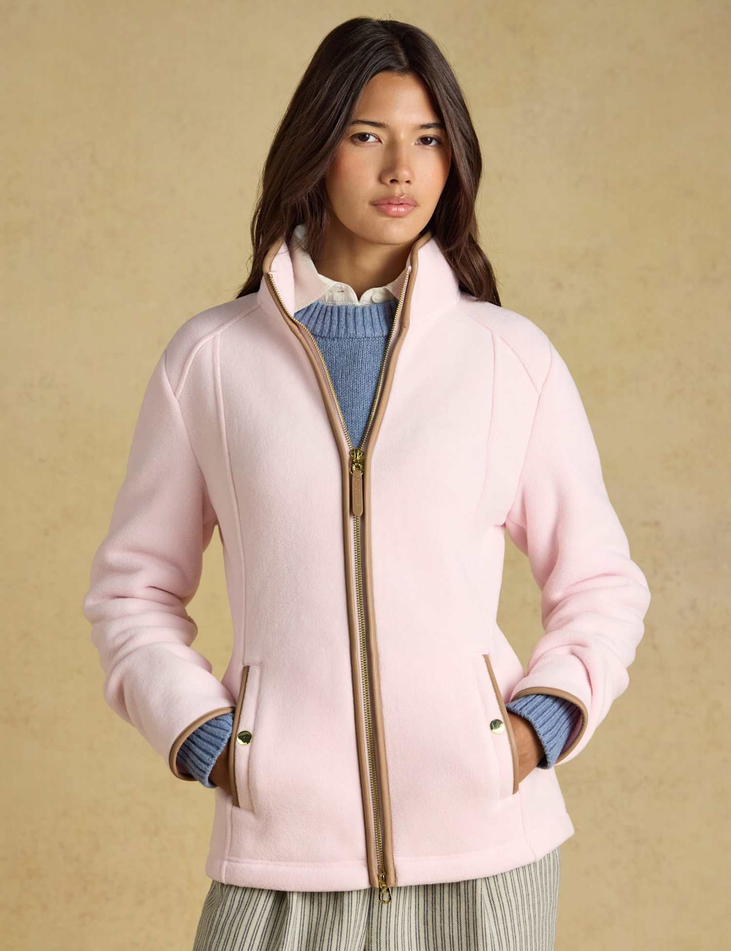 Joules Fleece Funnel Neck Jacket Pink