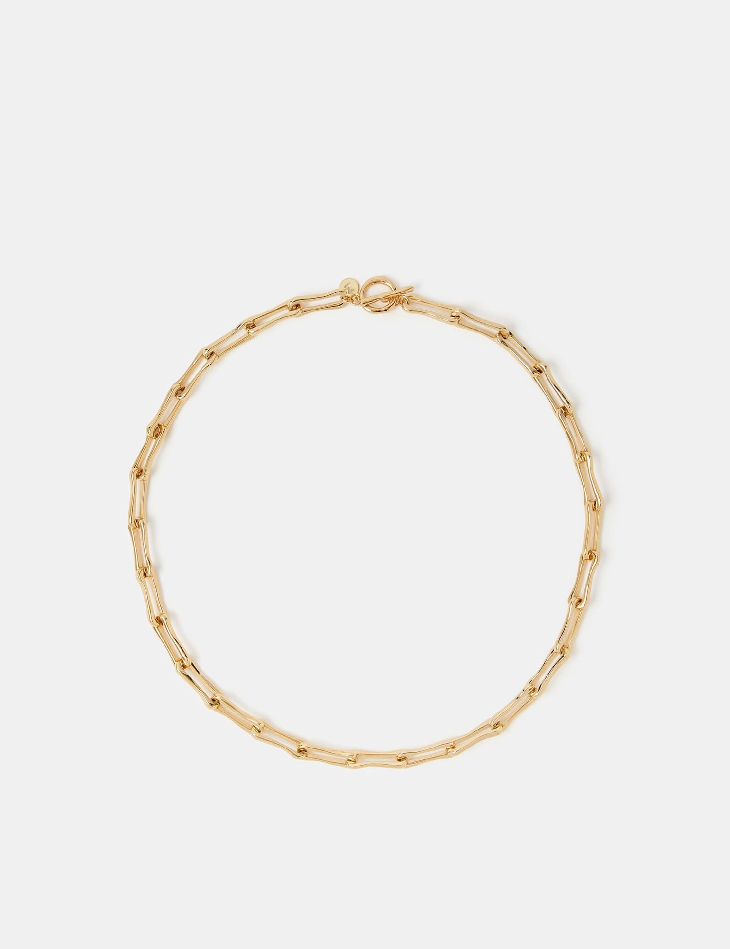 ACCESSORIZE 14ct Gold Plated Paperclip Necklace Gold