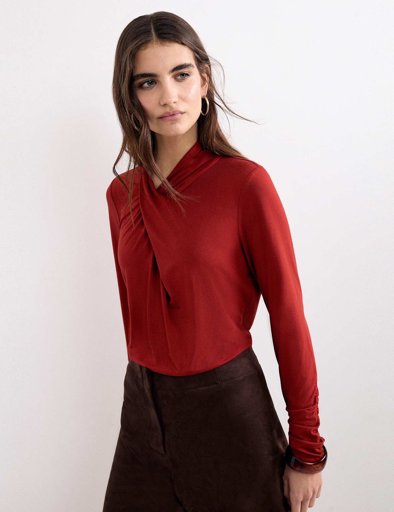 Phase Eight High Neck Blouse Orange