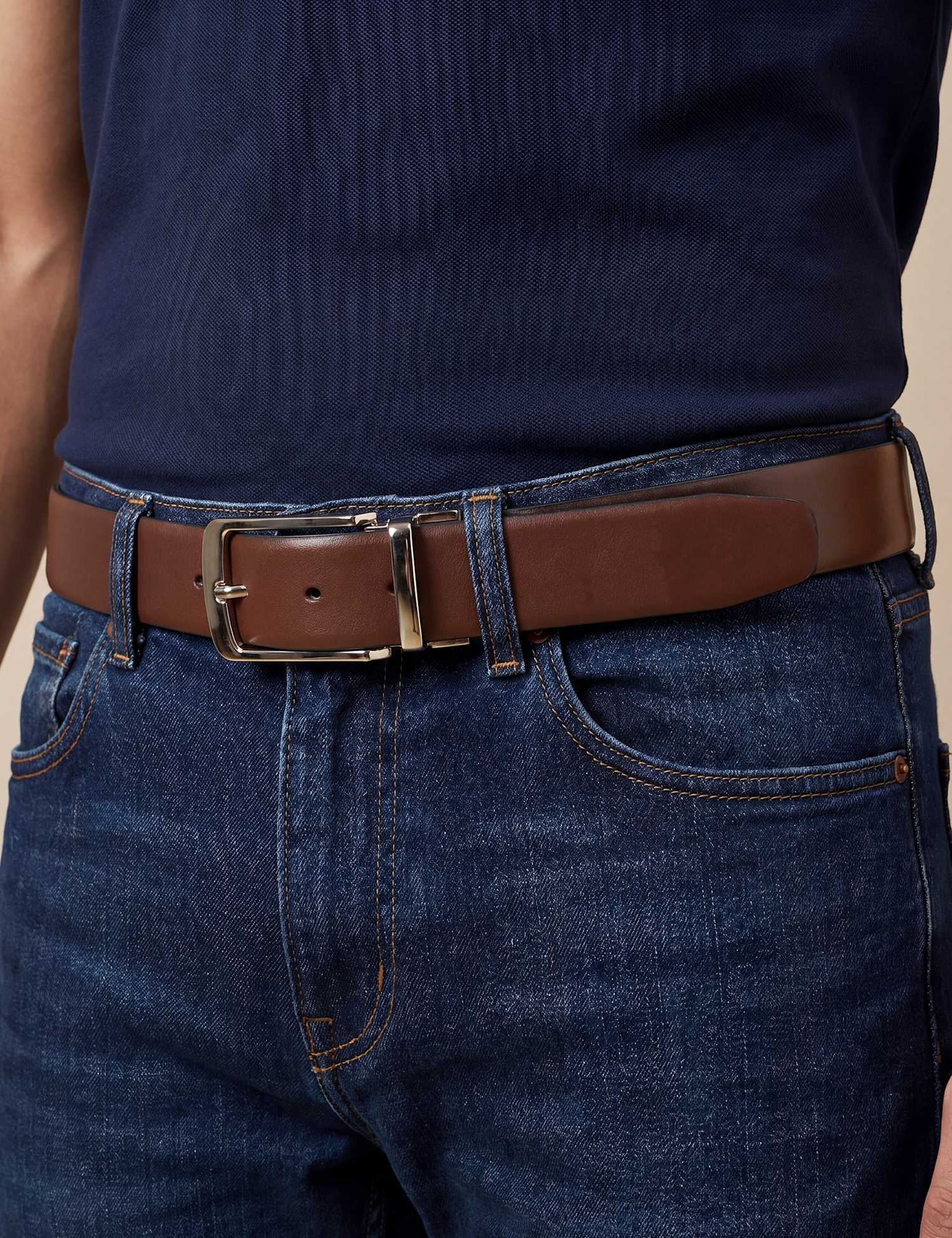 Jones Bootmaker Reversible Leather Belt Black