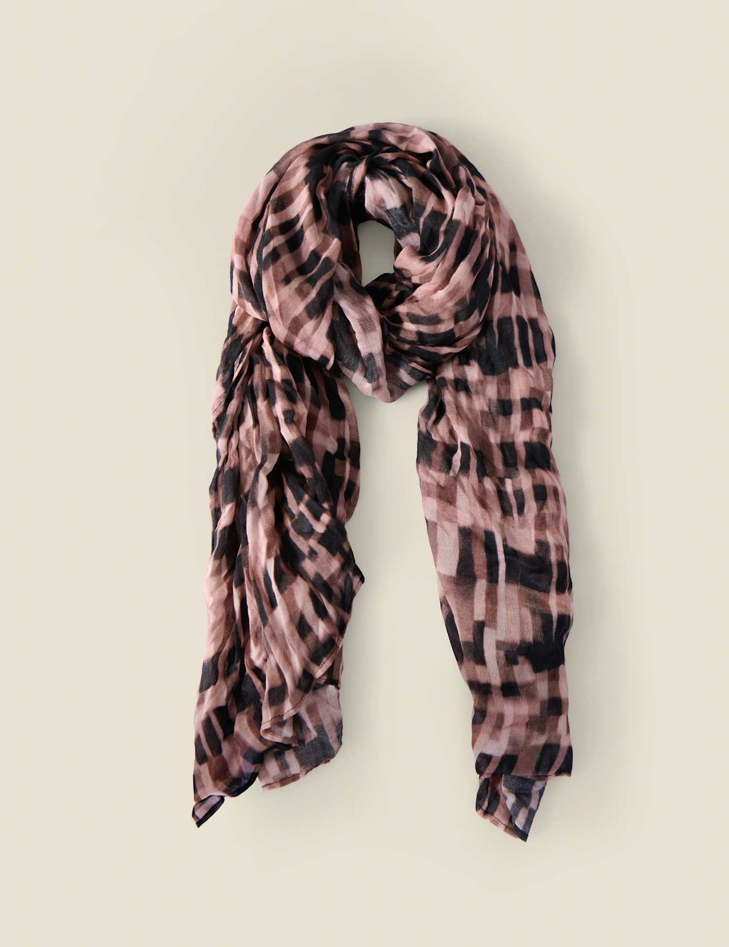 SOSANDAR Printed Scarf Brown Mix