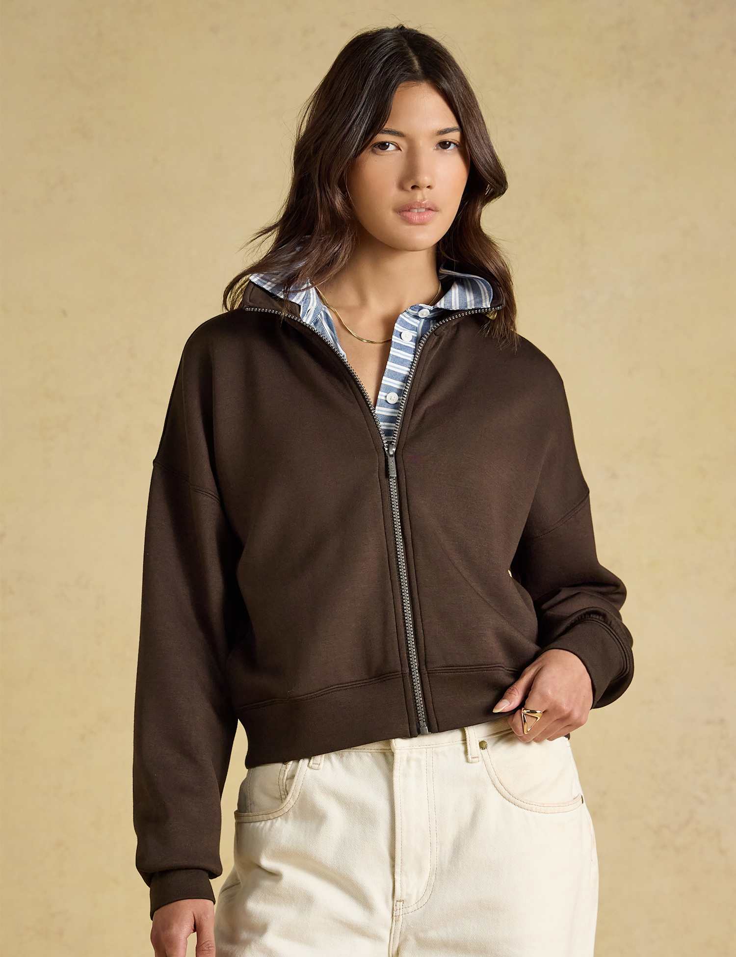 Joules Boxy Fit Lounge Sweatshirt Brown