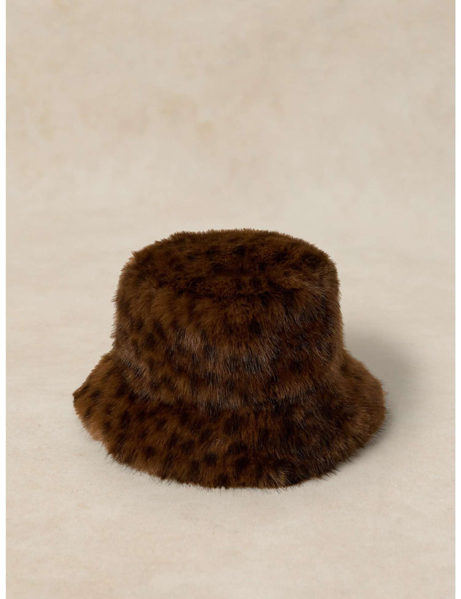 White Stuff Faux Fur Bucket Hat Natural Mix