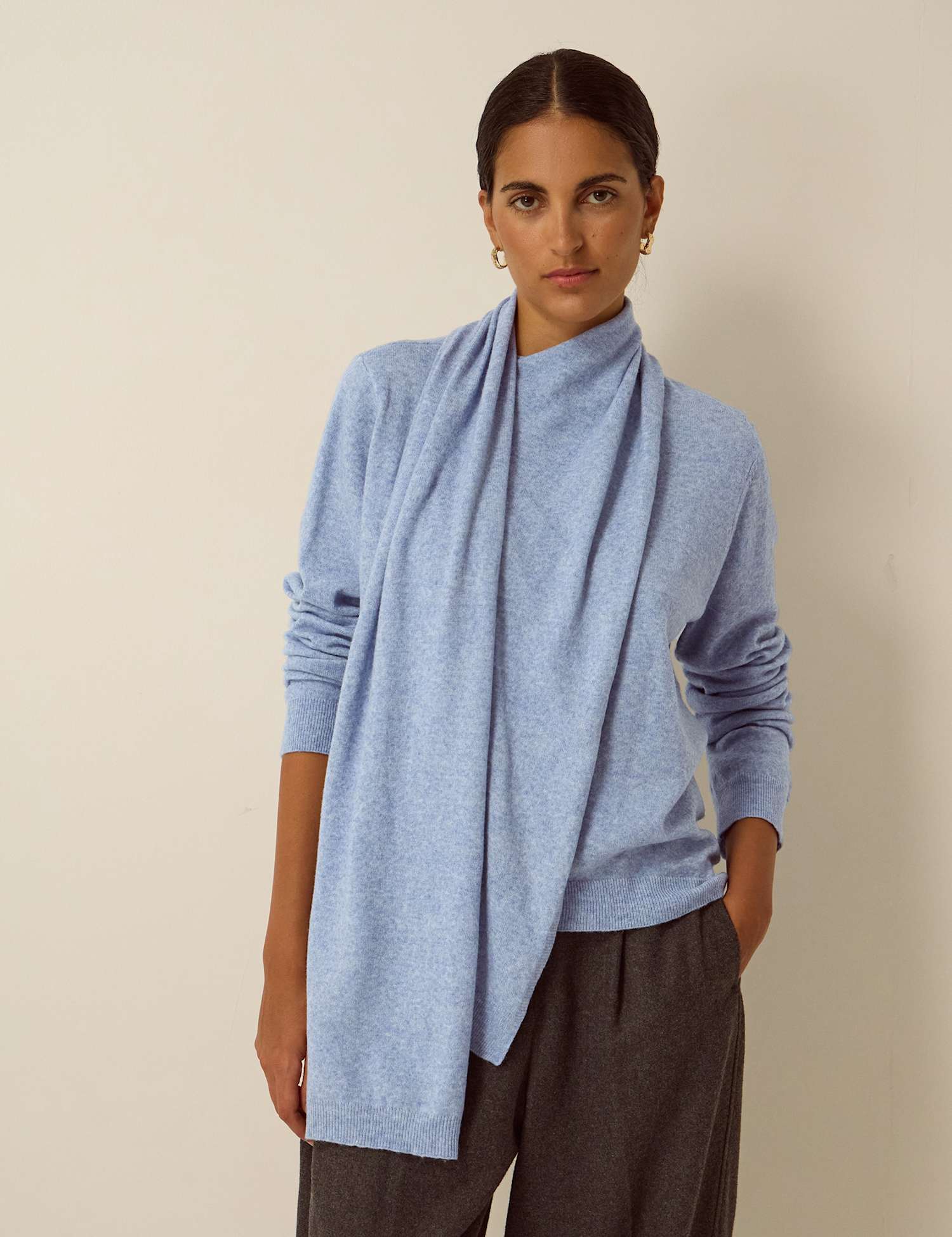 Monsoon Funnel Neck Jumper Blue