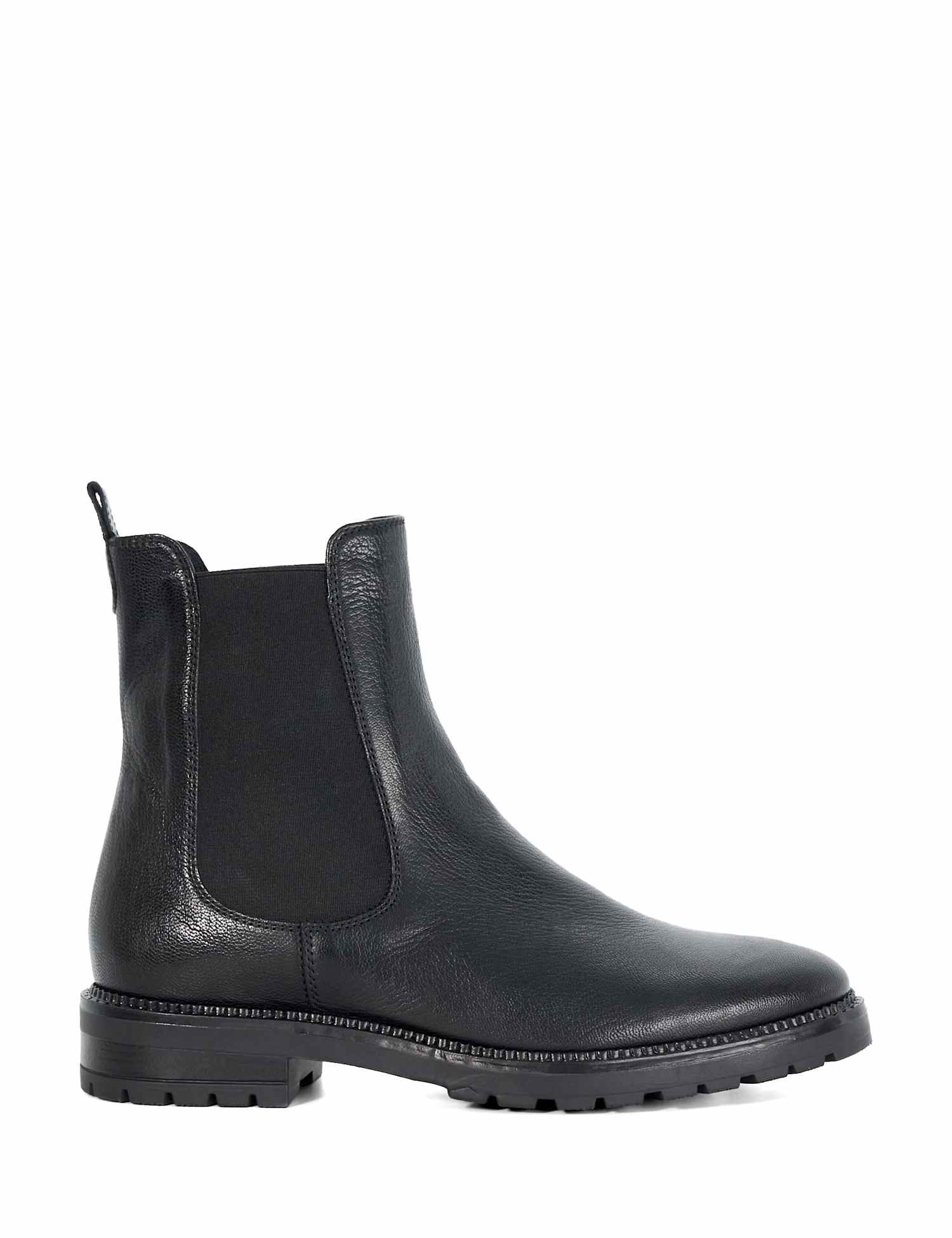 Dune London Leather Chelsea Block Heel Boots Black