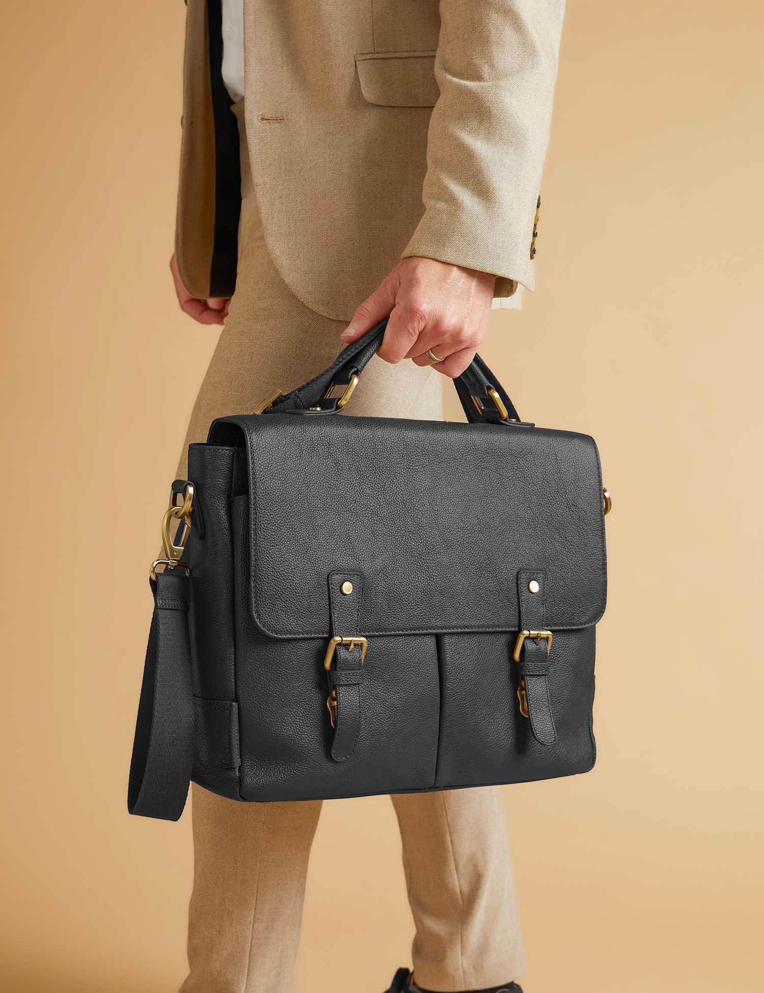 Jones Bootmaker Leather Briefcase Black